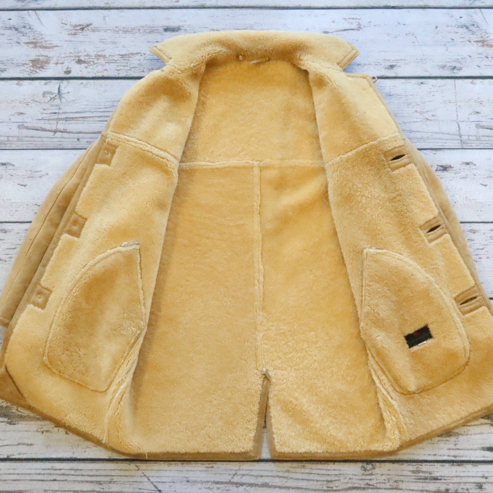 Vintage 60s Abercrombie & Fitch Suede Sherpa Lined Trench Coat Rare