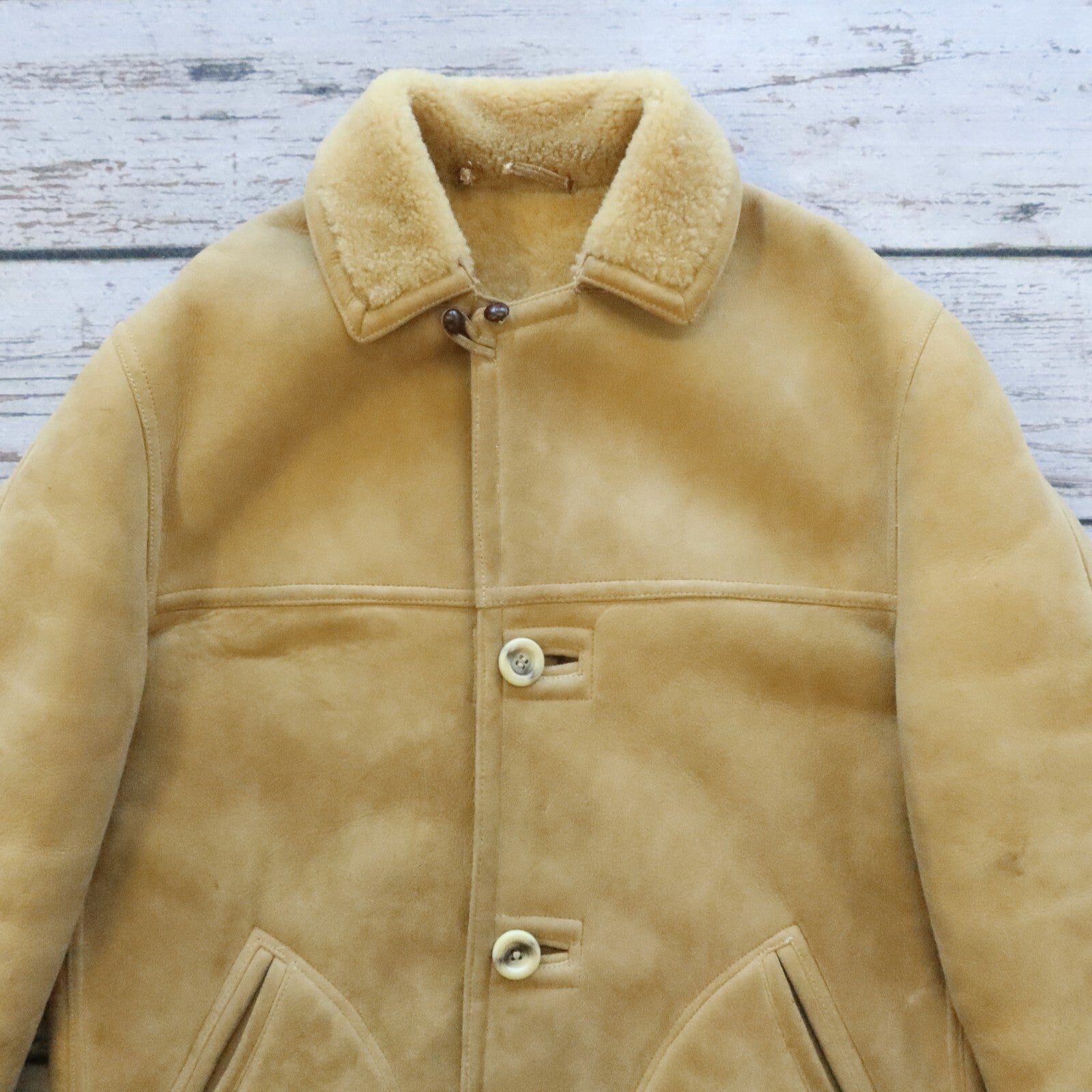 Vintage 60s Abercrombie & Fitch Suede Sherpa Lined Trench Coat Rare