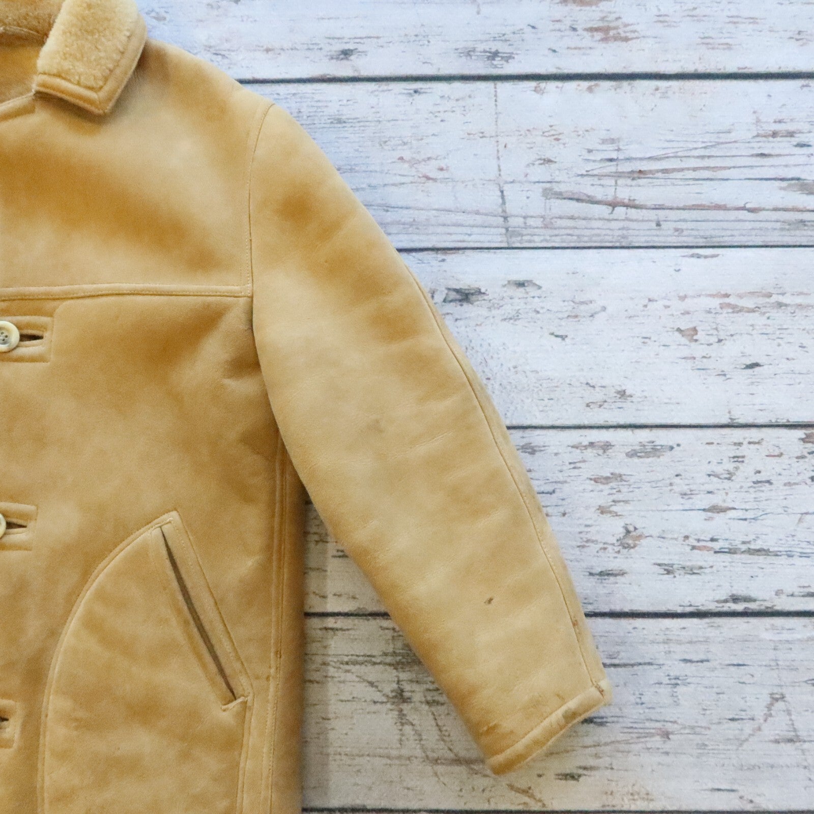 Vintage 60s Abercrombie & Fitch Suede Sherpa Lined Trench Coat Rare
