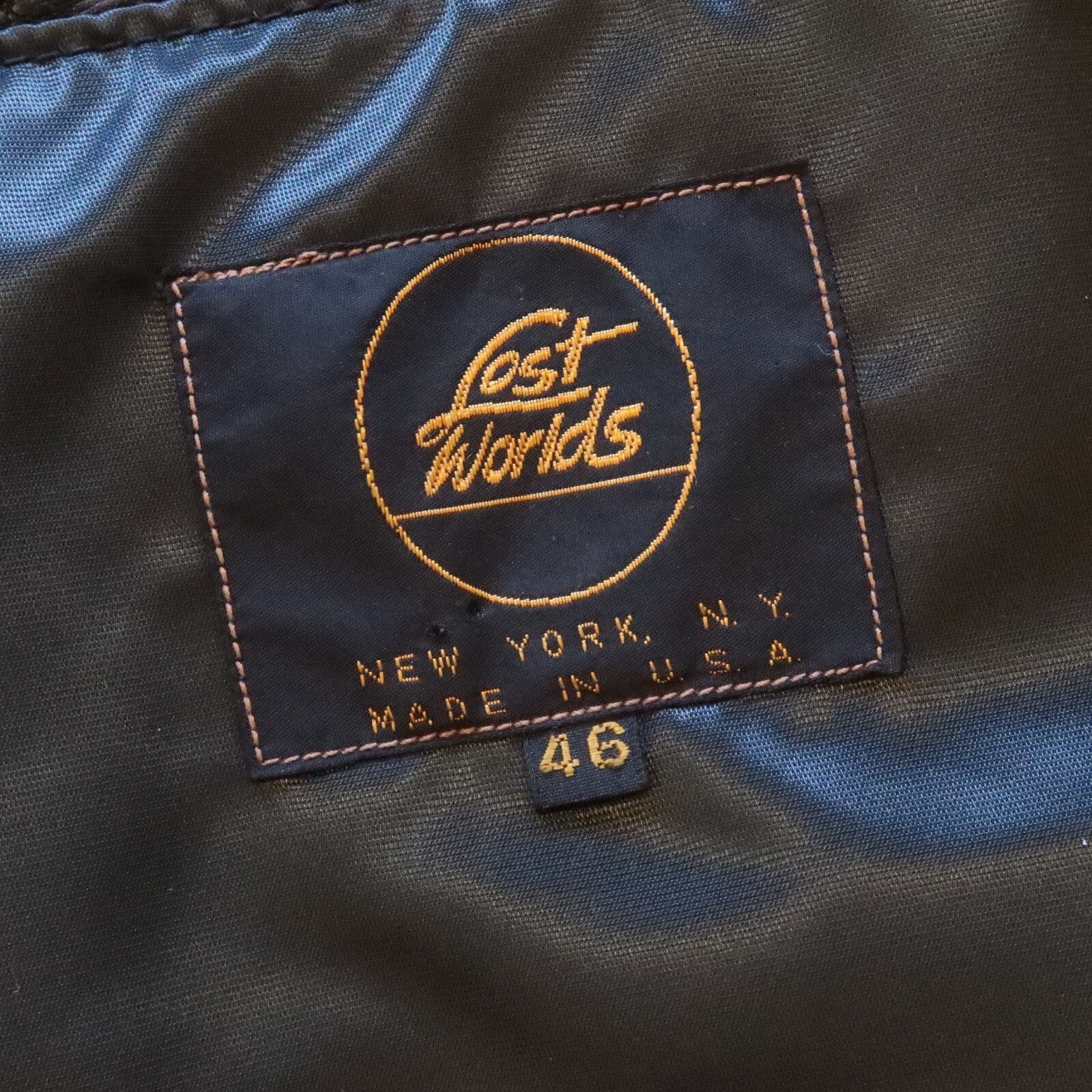 Lost Worlds Leather Horsehide Jacket Made in USA Size 46