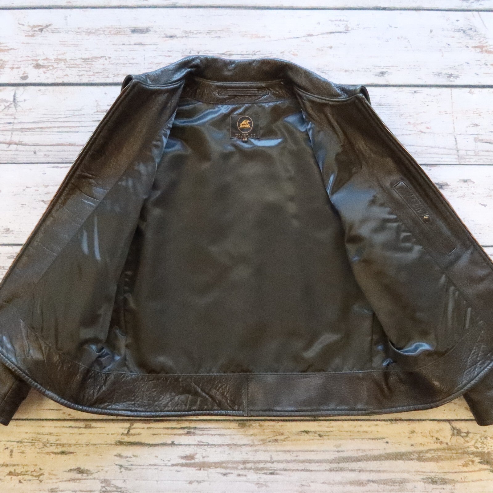 Lost Worlds Leather Horsehide Jacket Made in USA Size 46