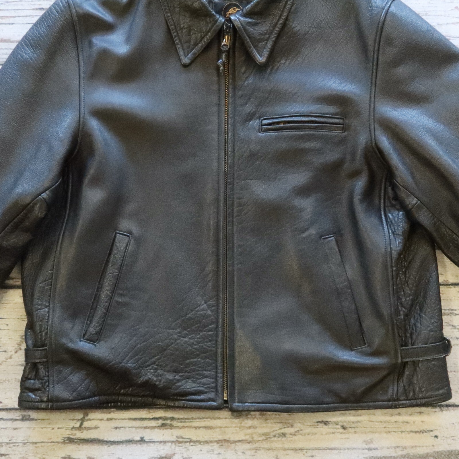 Lost Worlds Leather Horsehide Jacket Made in USA Size 46