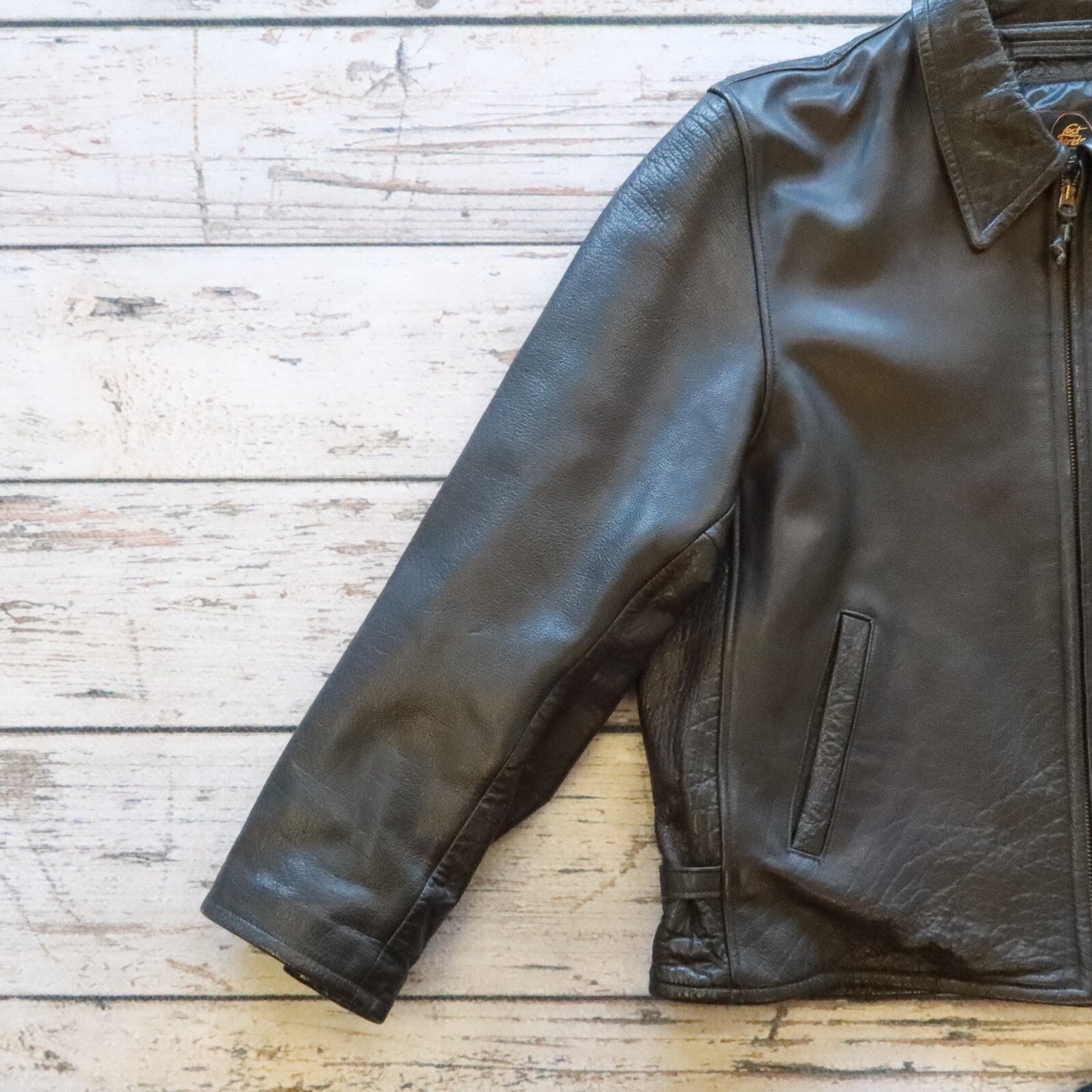 Lost Worlds Leather Horsehide Jacket Made in USA Size 46