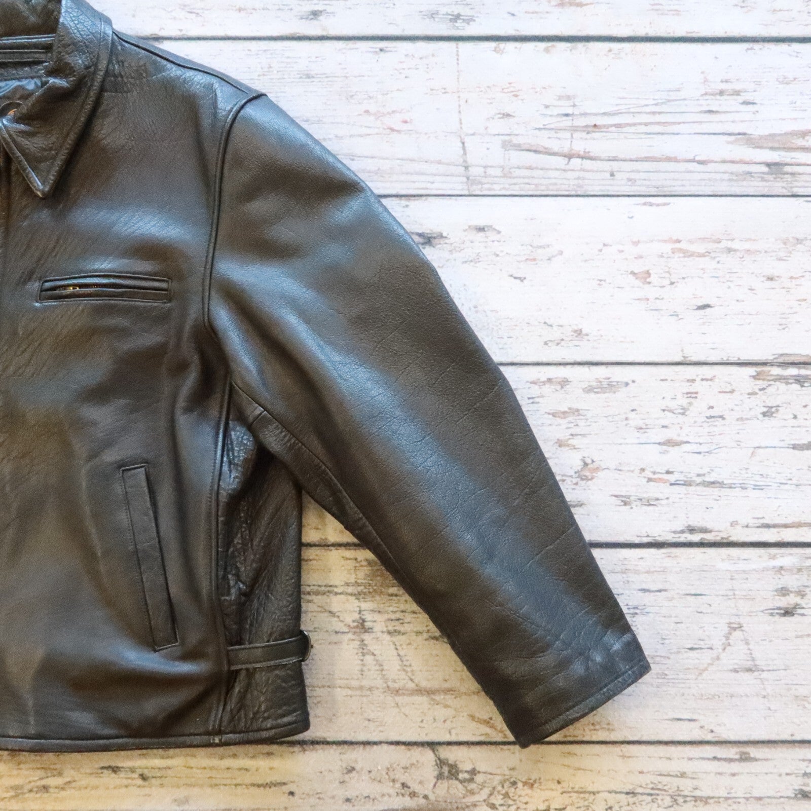 Lost Worlds Leather Horsehide Jacket Made in USA Size 46