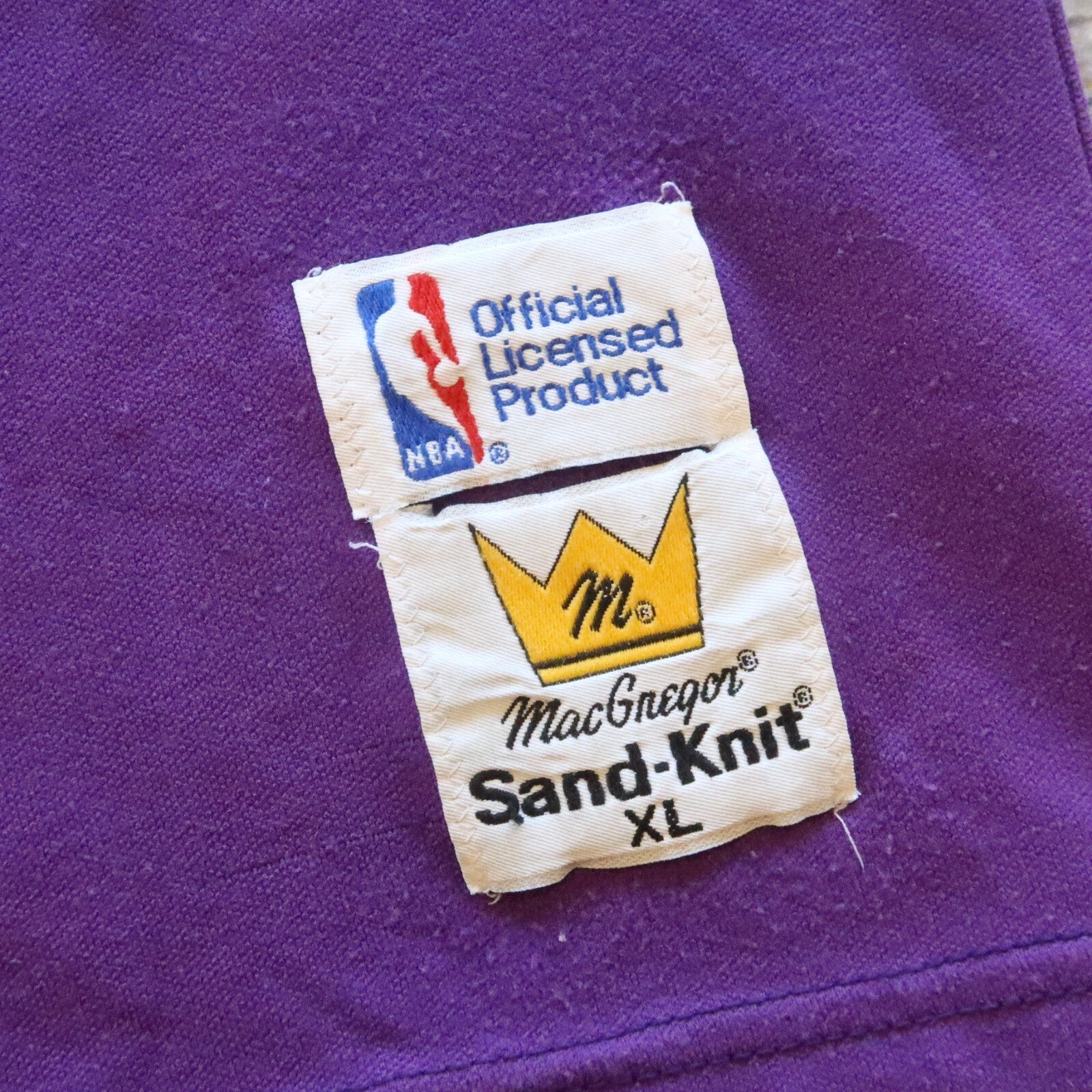 Vintage Los Angeles Lakers Magic Johnson Basketball Jersey by Sand Knit NBA