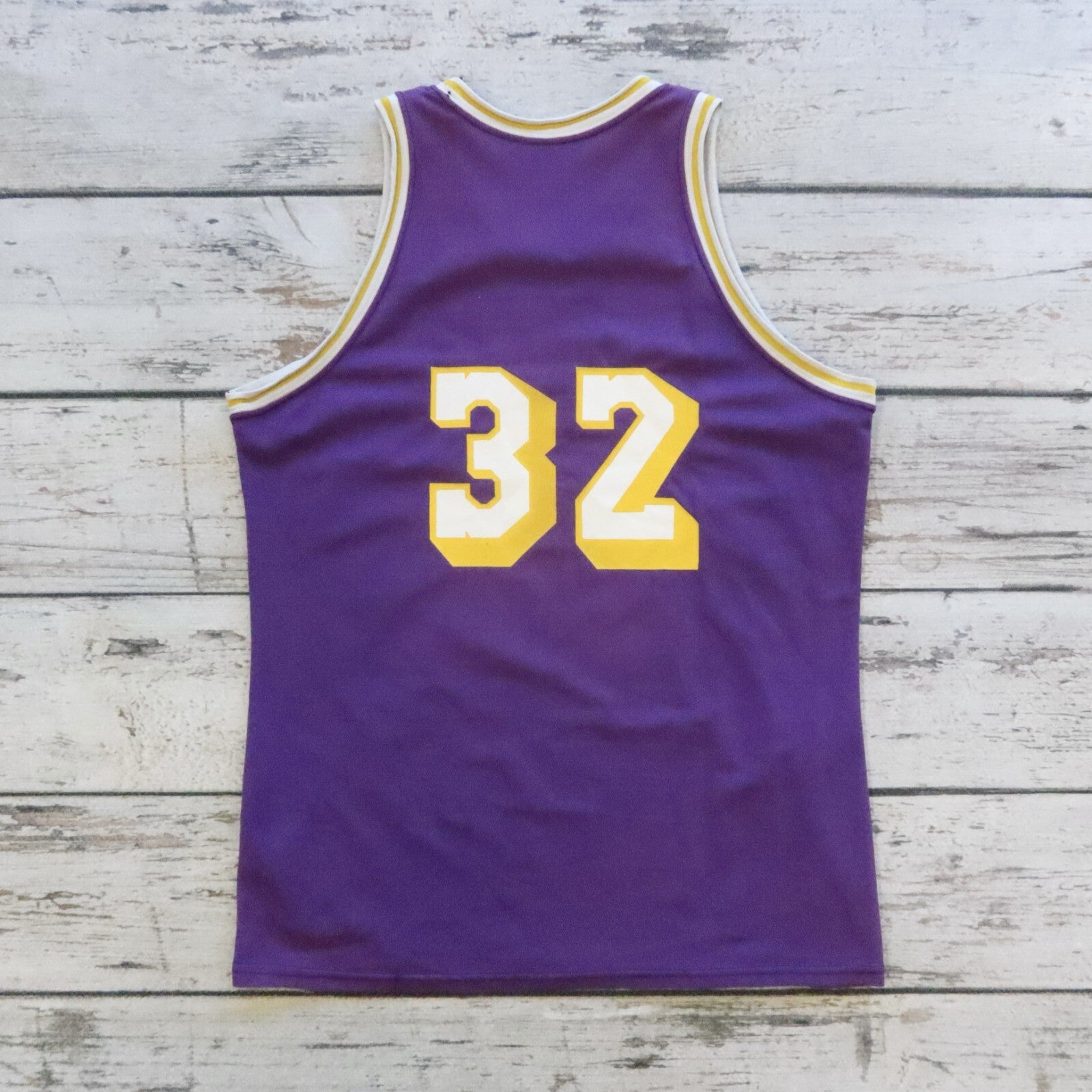 Vintage Los Angeles Lakers Magic Johnson Basketball Jersey by Sand Knit NBA