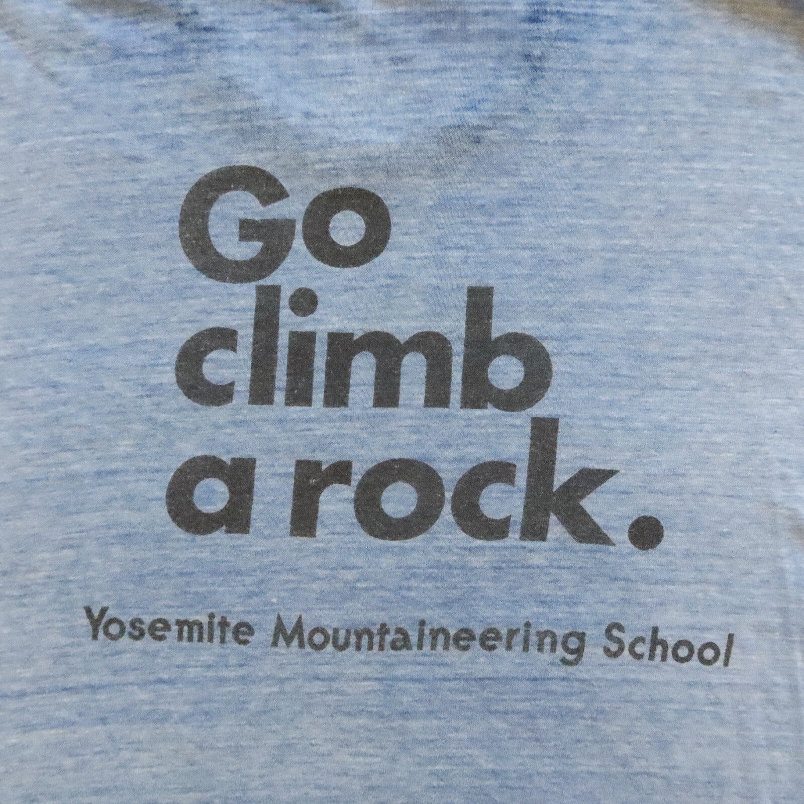 Vintage Go Climb a Rock Yosemite Mountaineering School Ringer Shirt Made in USA
