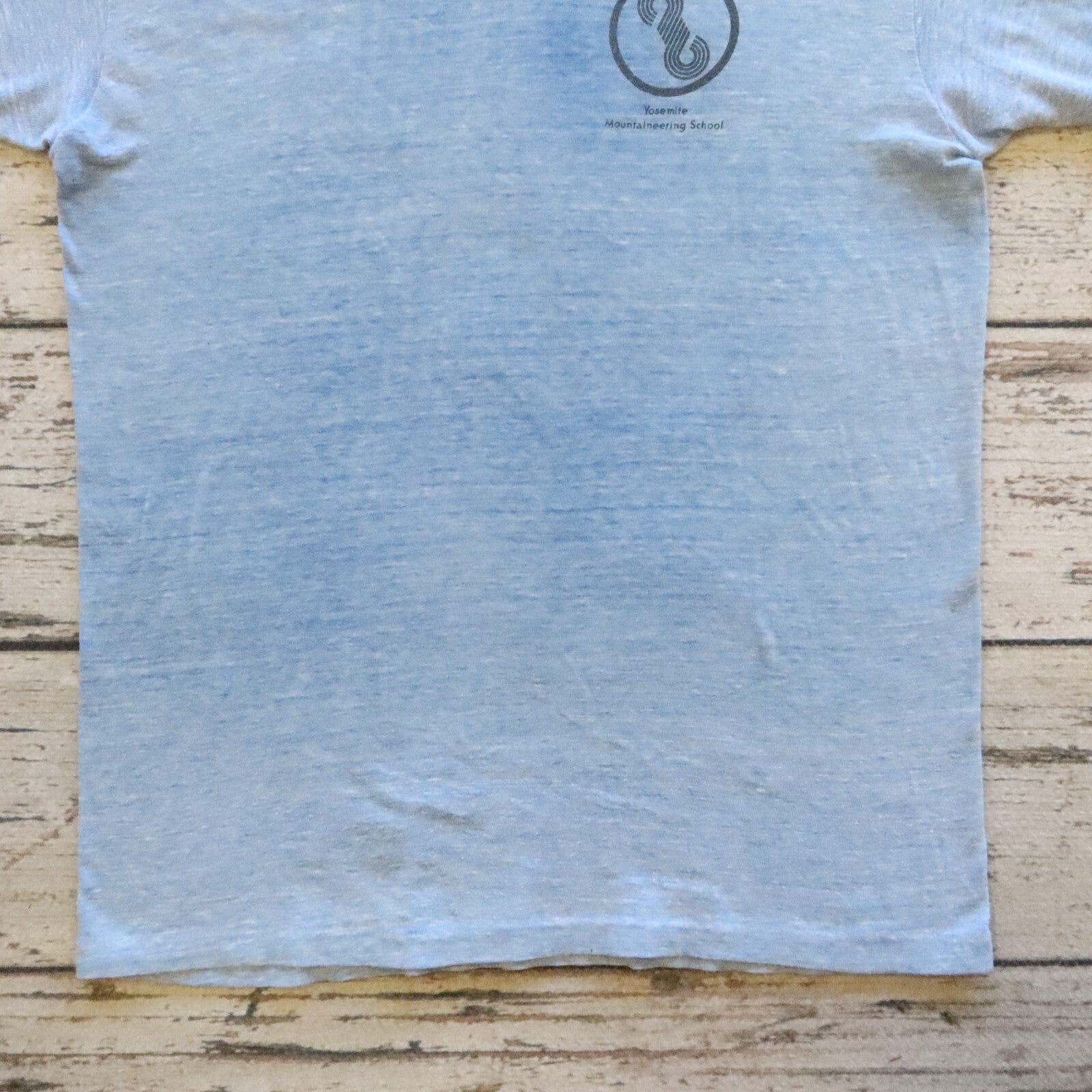 Vintage Go Climb a Rock Yosemite Mountaineering School Ringer Shirt Made in USA