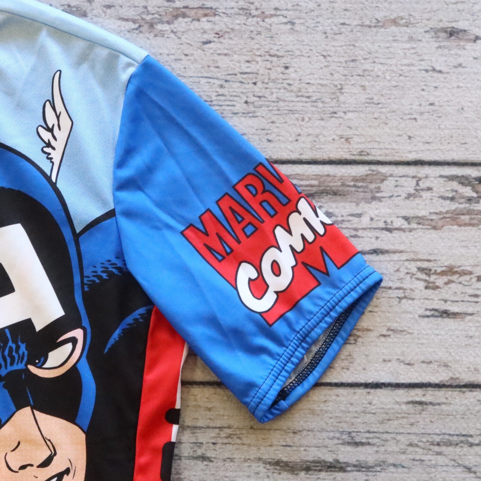 Vintage Pearl Izumi Captain America Cycling Jersey Marvel Comics Made in USA