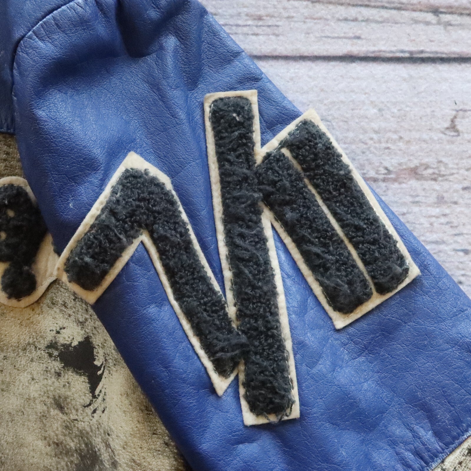 Vintage 80s Troop Leather Varsity Bomber Jacket Rare