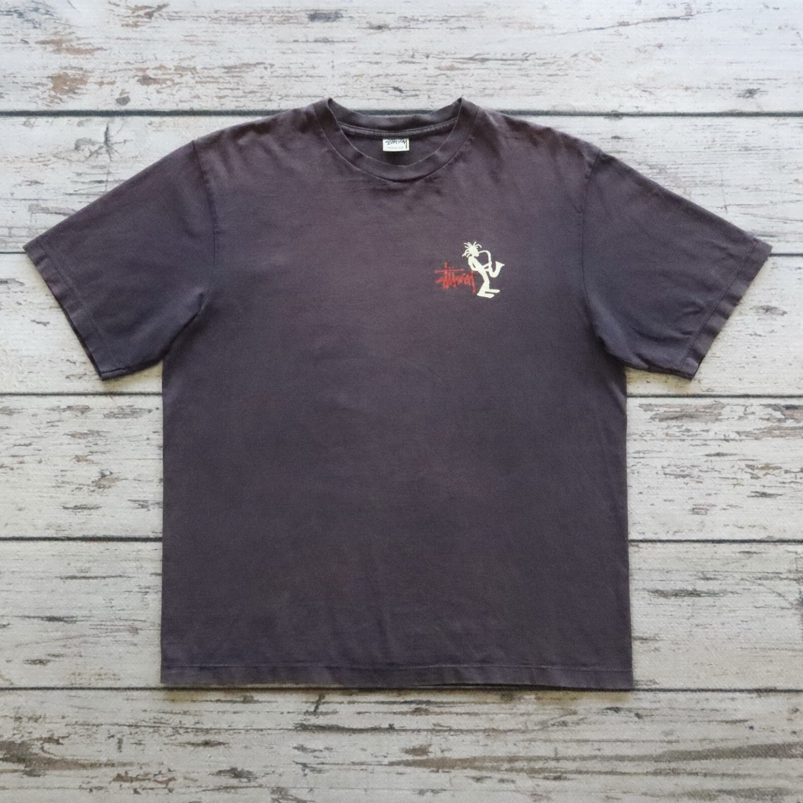 Vintage 90s Stussy Jazz Man Tshirt Made in USA