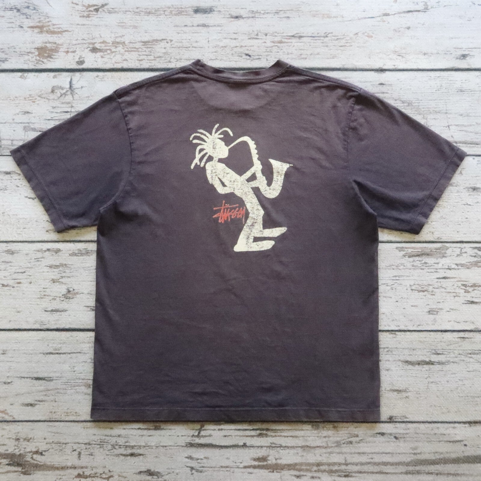 Vintage 90s Stussy Jazz Man Tshirt Made in USA