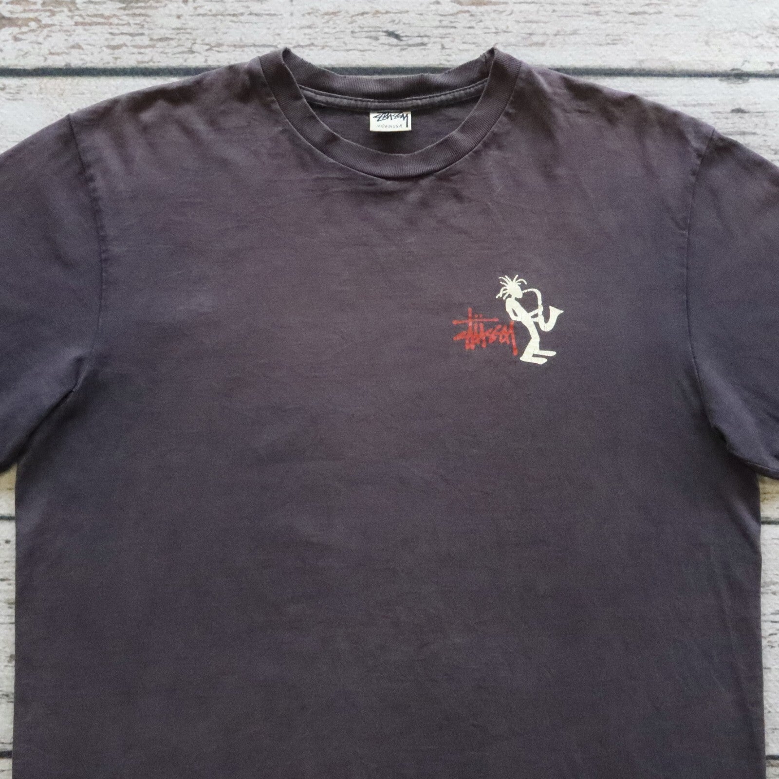 Vintage 90s Stussy Jazz Man Tshirt Made in USA