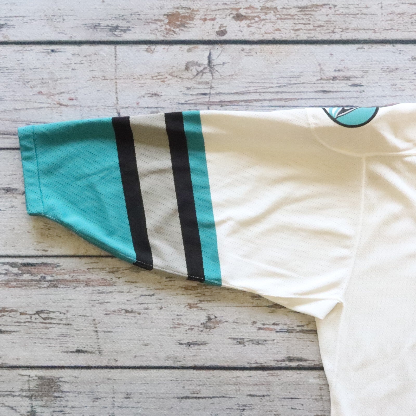 Vintage San Jose Sharks Maska Air Knit Hockey Jersey Fight Strap Size 48