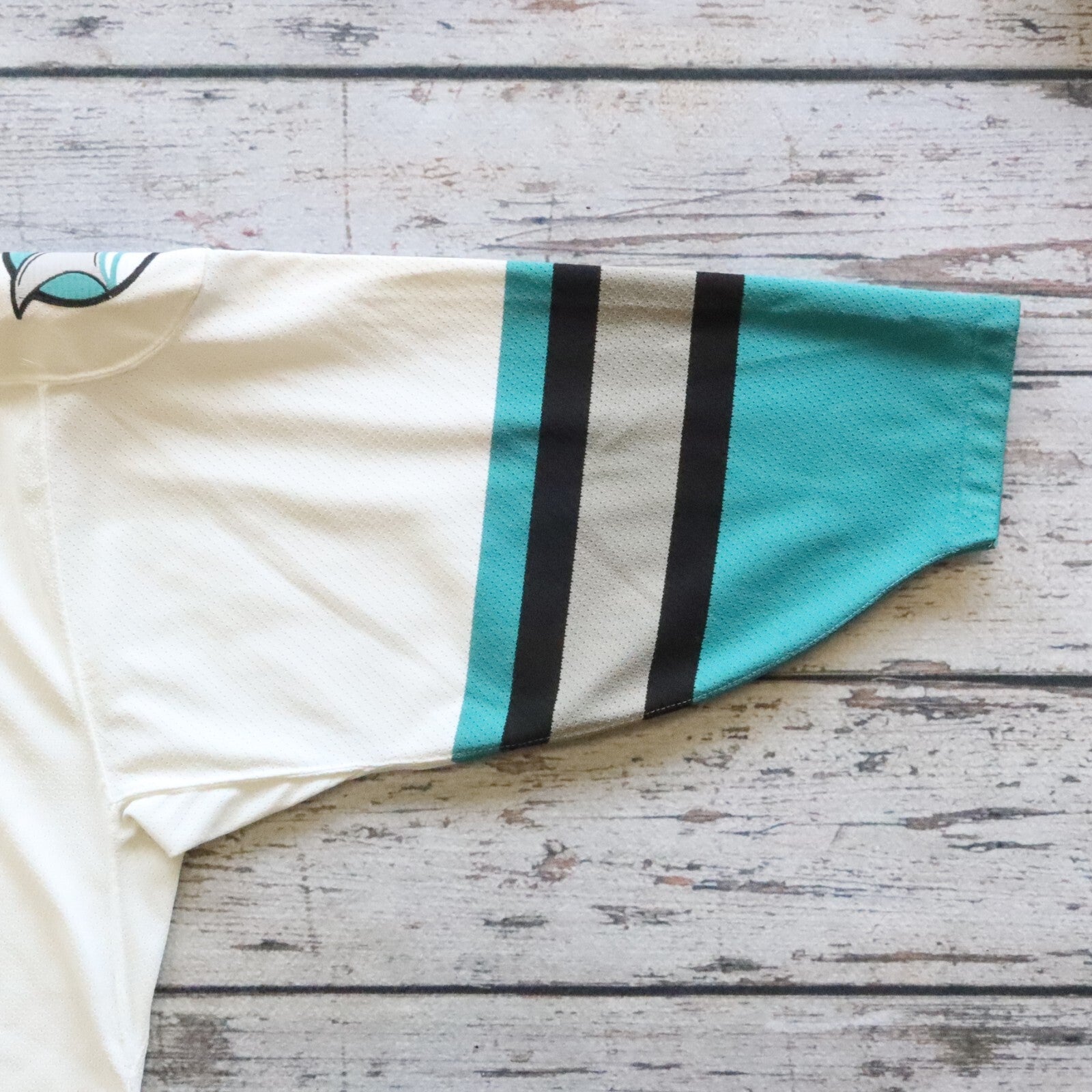 Vintage San Jose Sharks Maska Air Knit Hockey Jersey Fight Strap Size 48