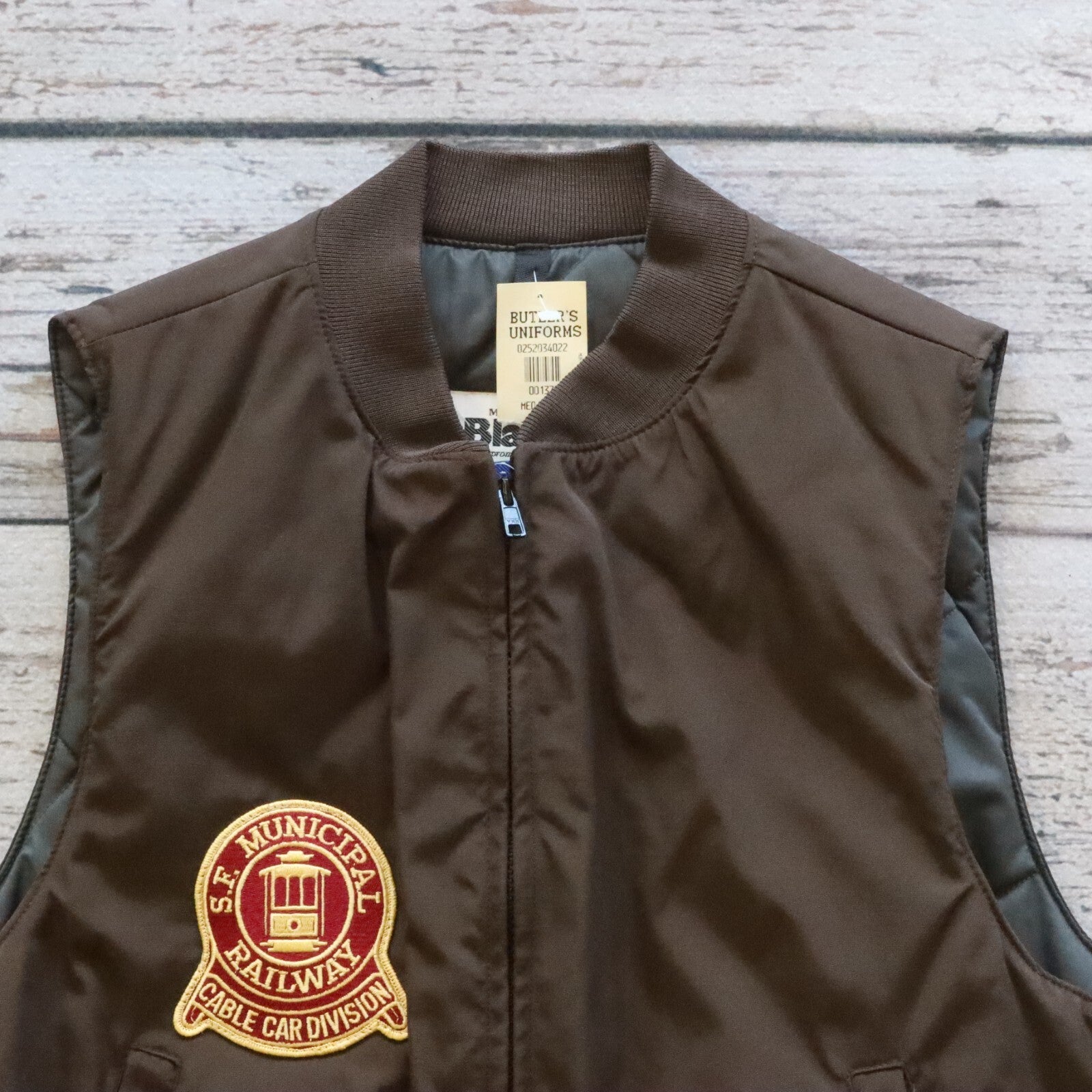 Vintage San Francisco Muni Work Vest Blauer Size M 40-42 Deadstock