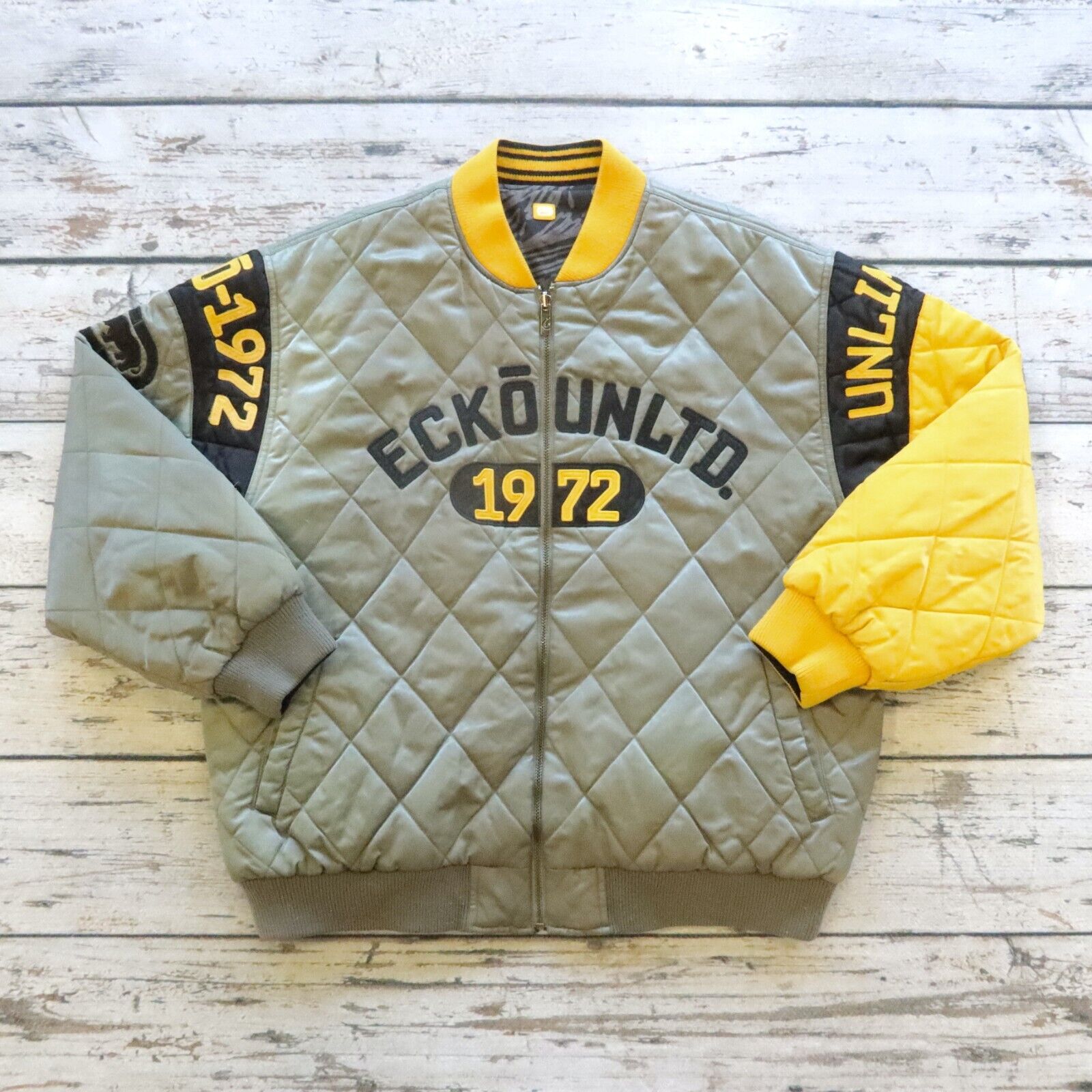 Vintage Ecko Unltd. Reversible Quilted Bomber Jacket Size XL
