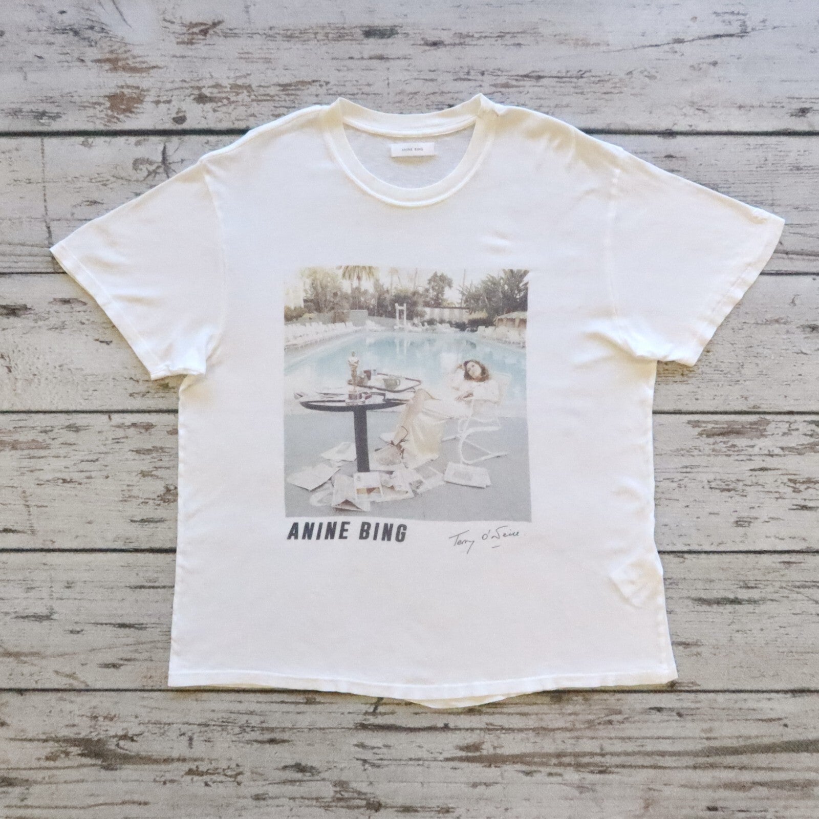 Anine Bing Lili Tshirt Shirt Faye Dunaway Terry O'Neill 2020 Size L