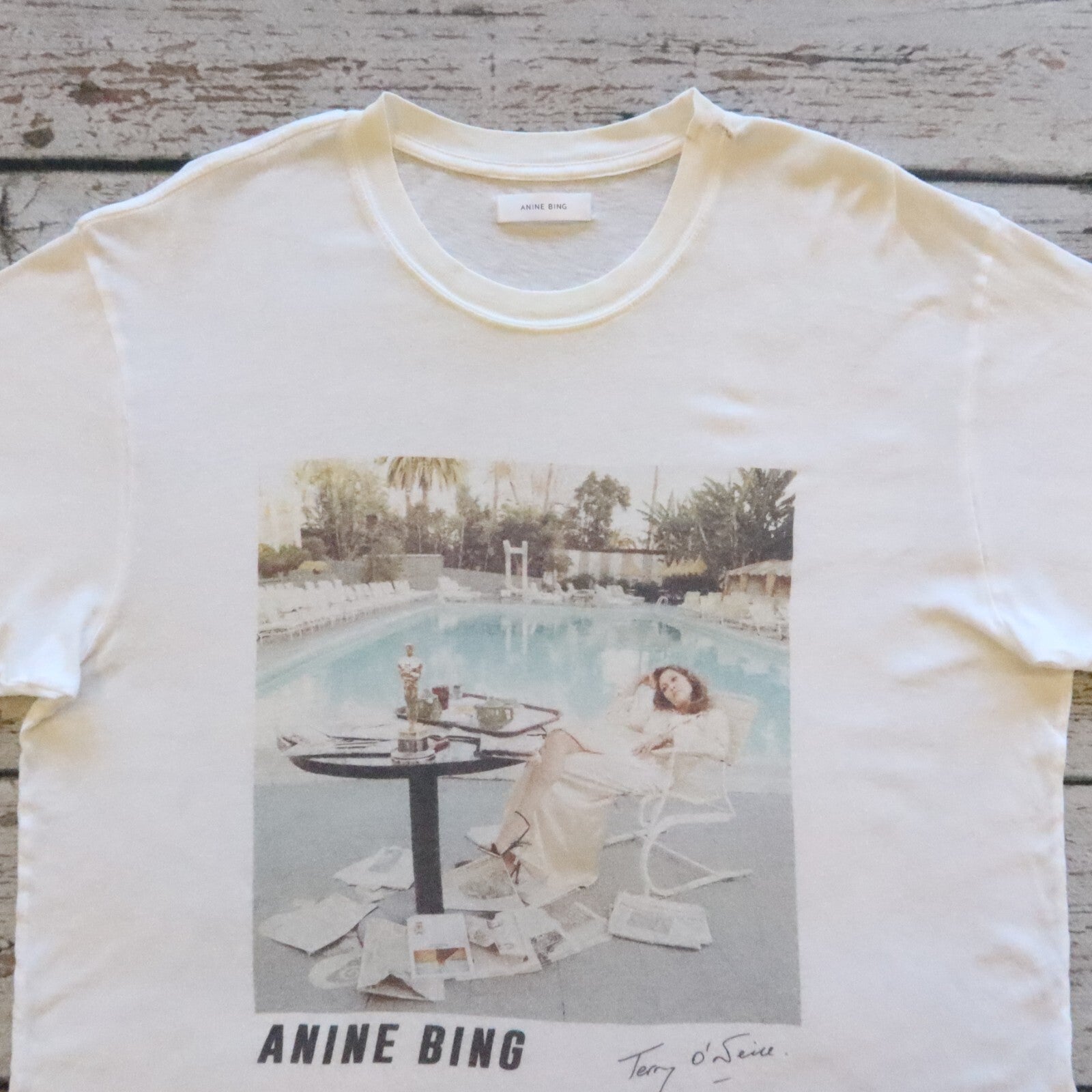 Anine Bing Lili Tshirt Shirt Faye Dunaway Terry O'Neill 2020 Size L