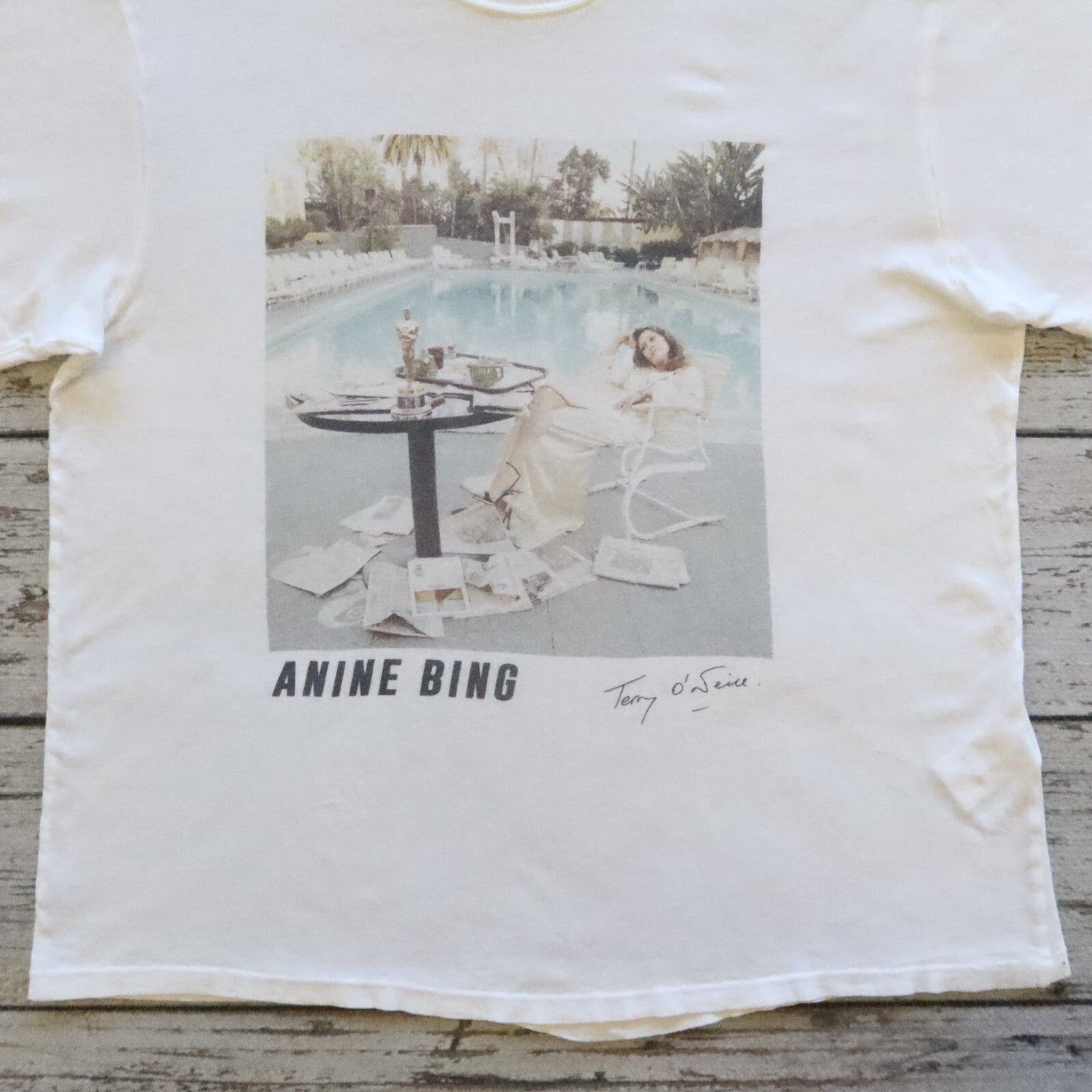 Anine Bing Lili Tshirt Shirt Faye Dunaway Terry O'Neill 2020 Size L