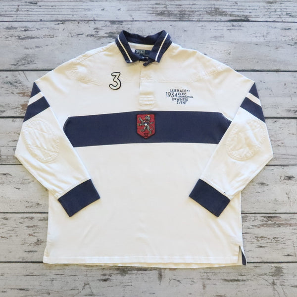 Vintage Polo Ralph Lauren Lake Placid Crest 1934 Rugby Shirt