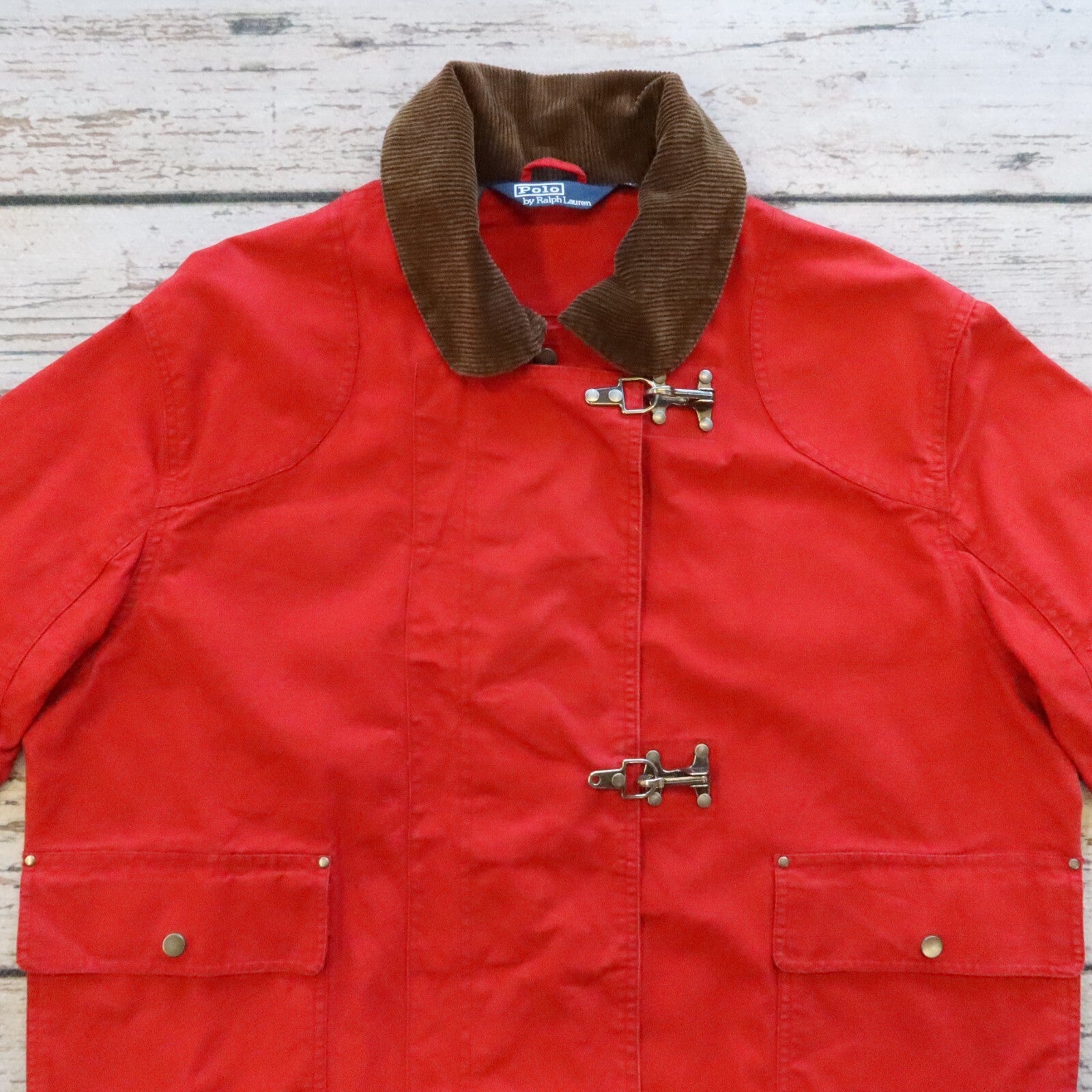Vintage Polo Ralph Lauren Canvas Lobster Clasp Cropped Fireman Jacket
