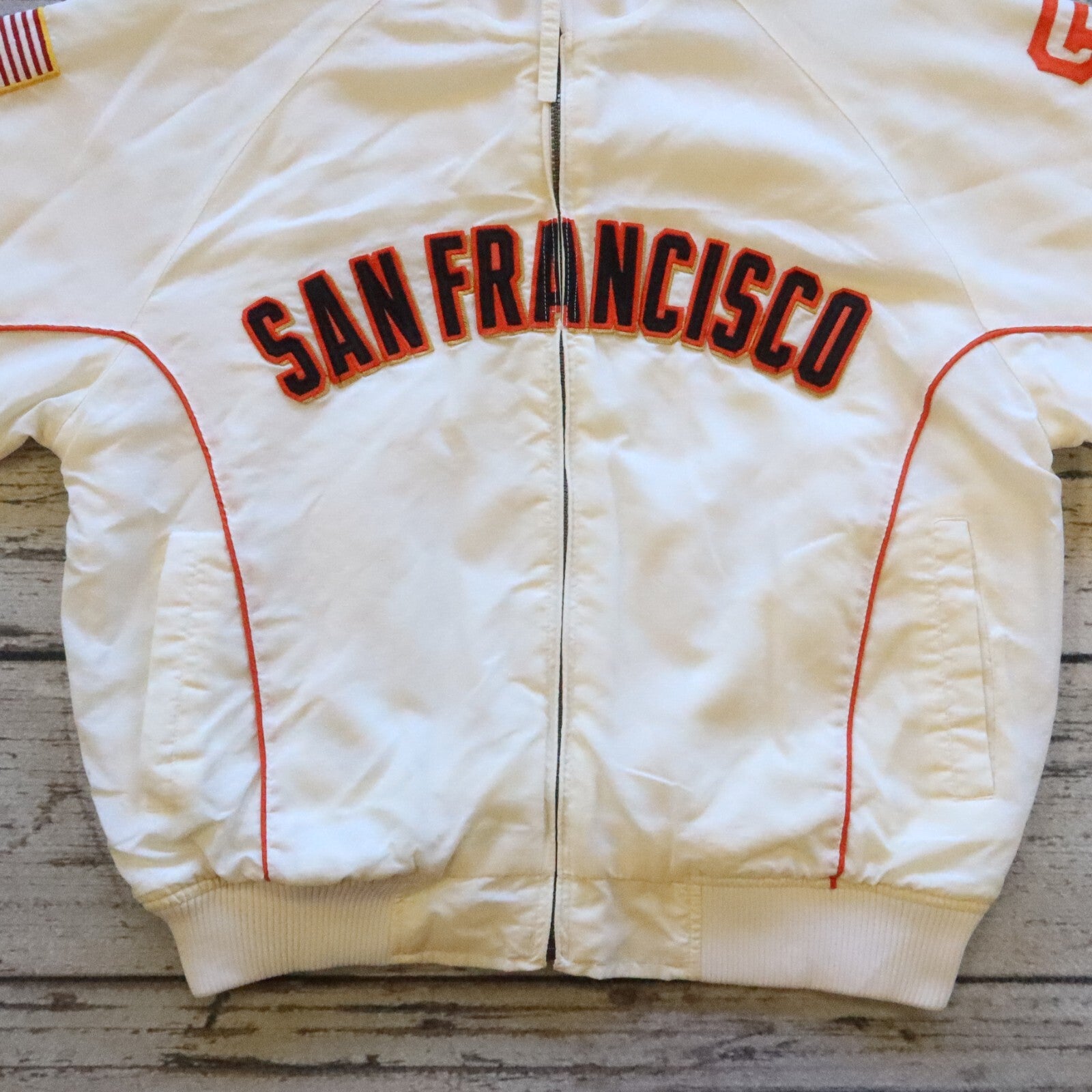 Vintage San Francisco Giants Dugout Jacket by Majestic Authentic White