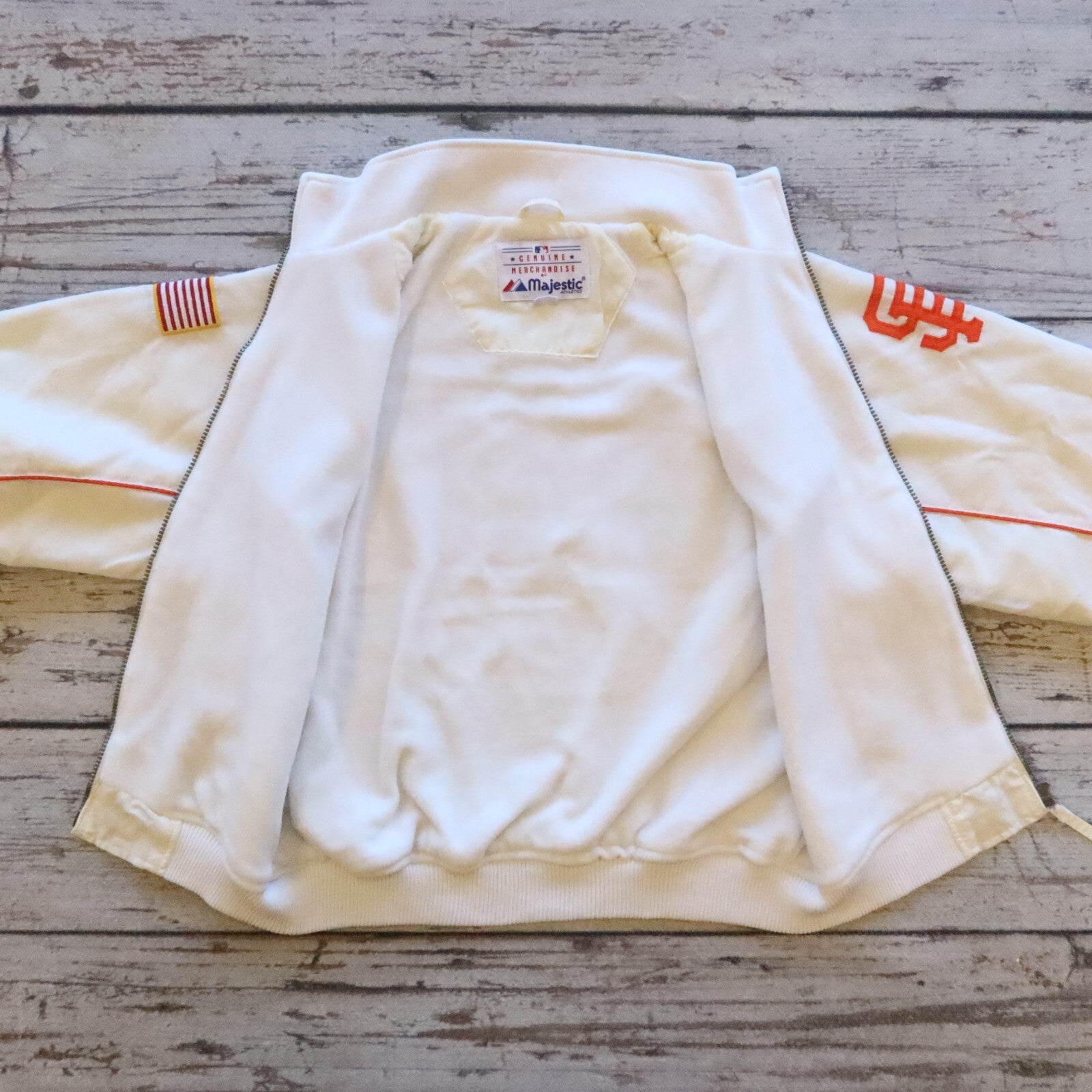 Vintage San Francisco Giants Dugout Jacket by Majestic Authentic White