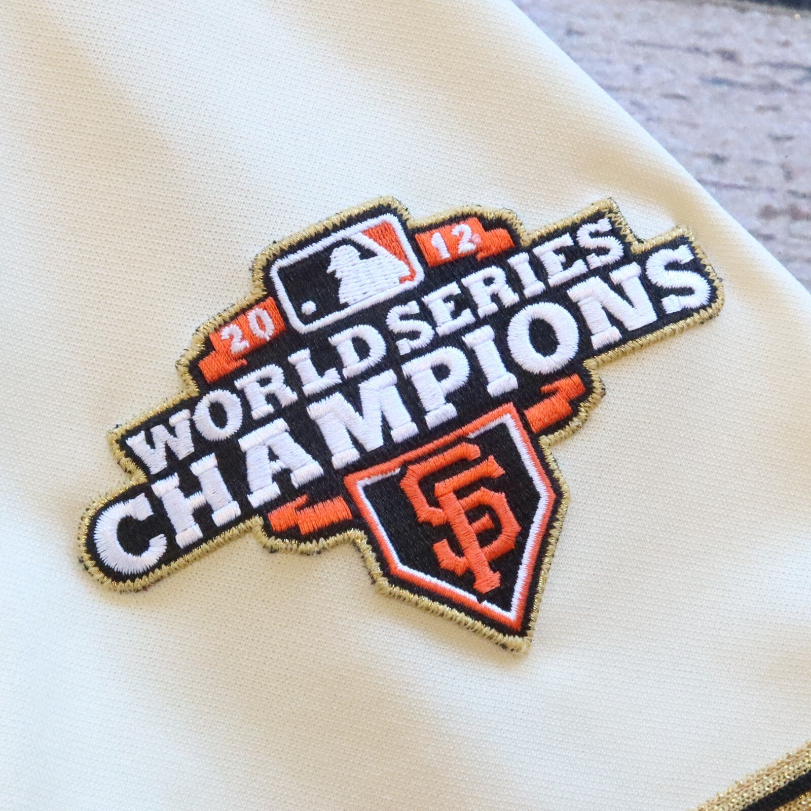 San Francisco Giants 2012 World Series Championship Gold Jersey Majestic Size XL