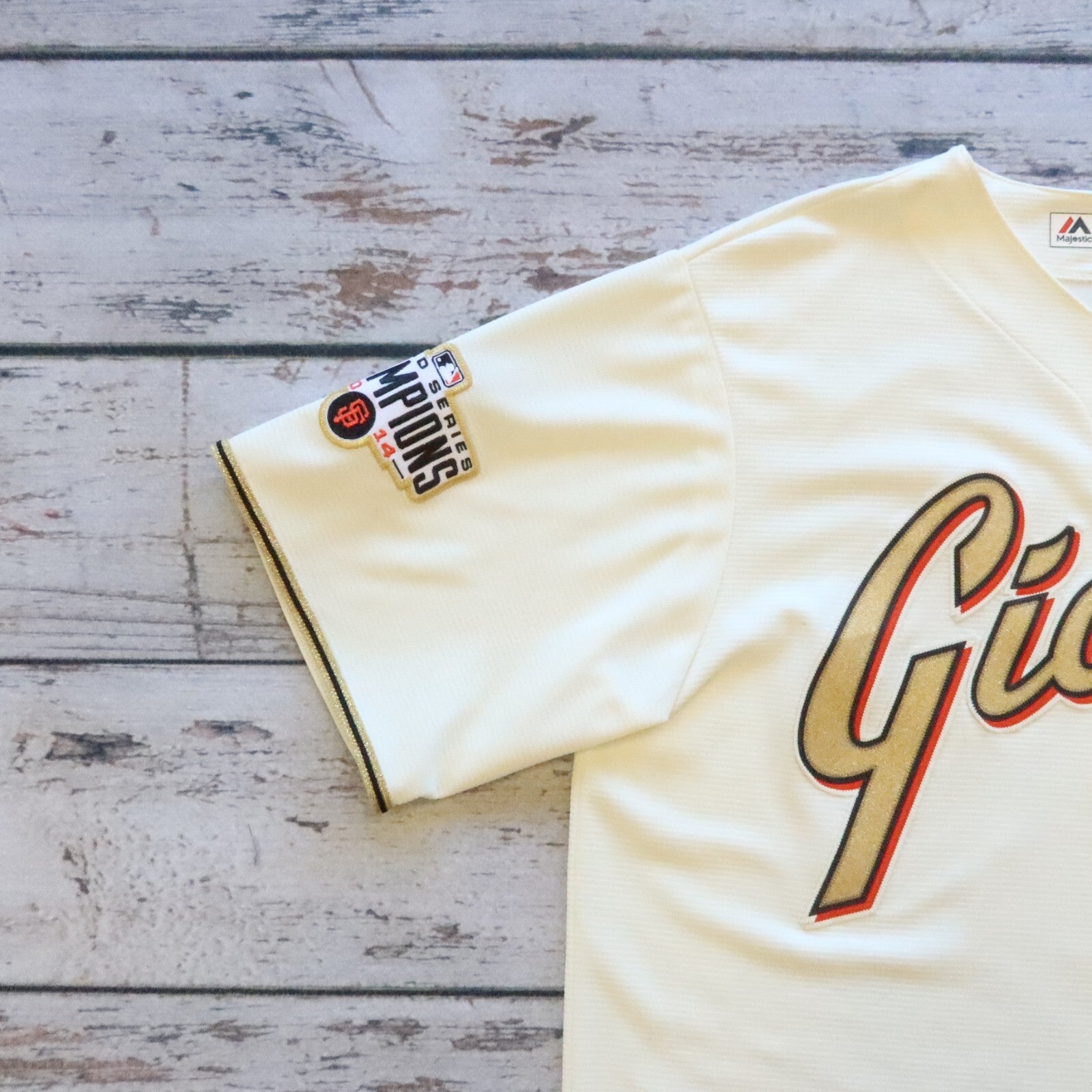 San Francisco Giants 2014 World Series Champions Station Jersey Majestic Size L