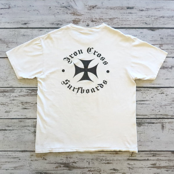 Vintage 90s Iron Cross Surfboards Tshirt Size L Single Stitch