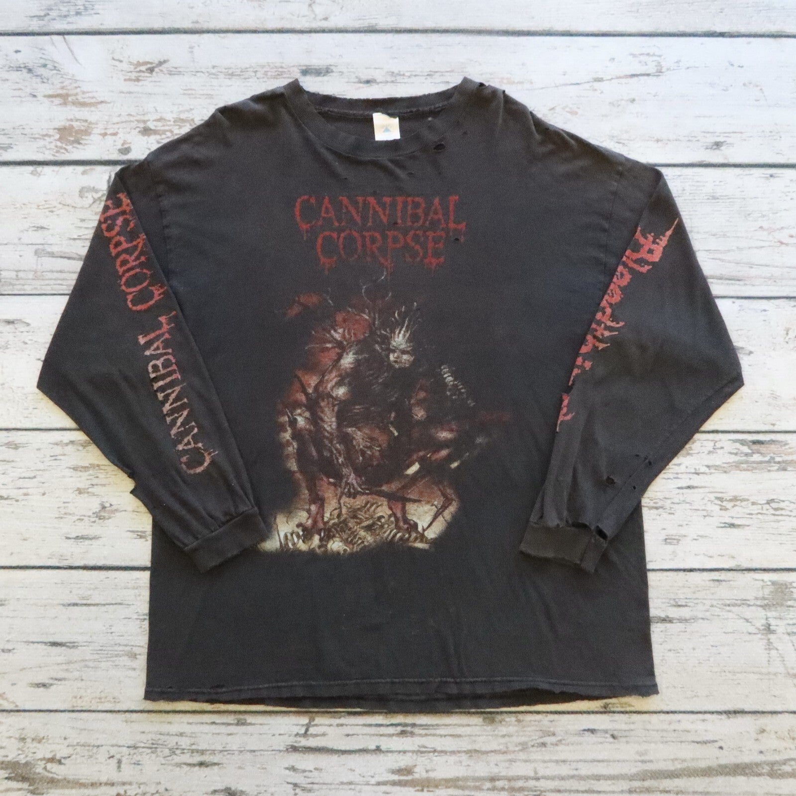 Vintage Cannibal Corpse Bloodthrist Long Sleeve Shirt Size XL