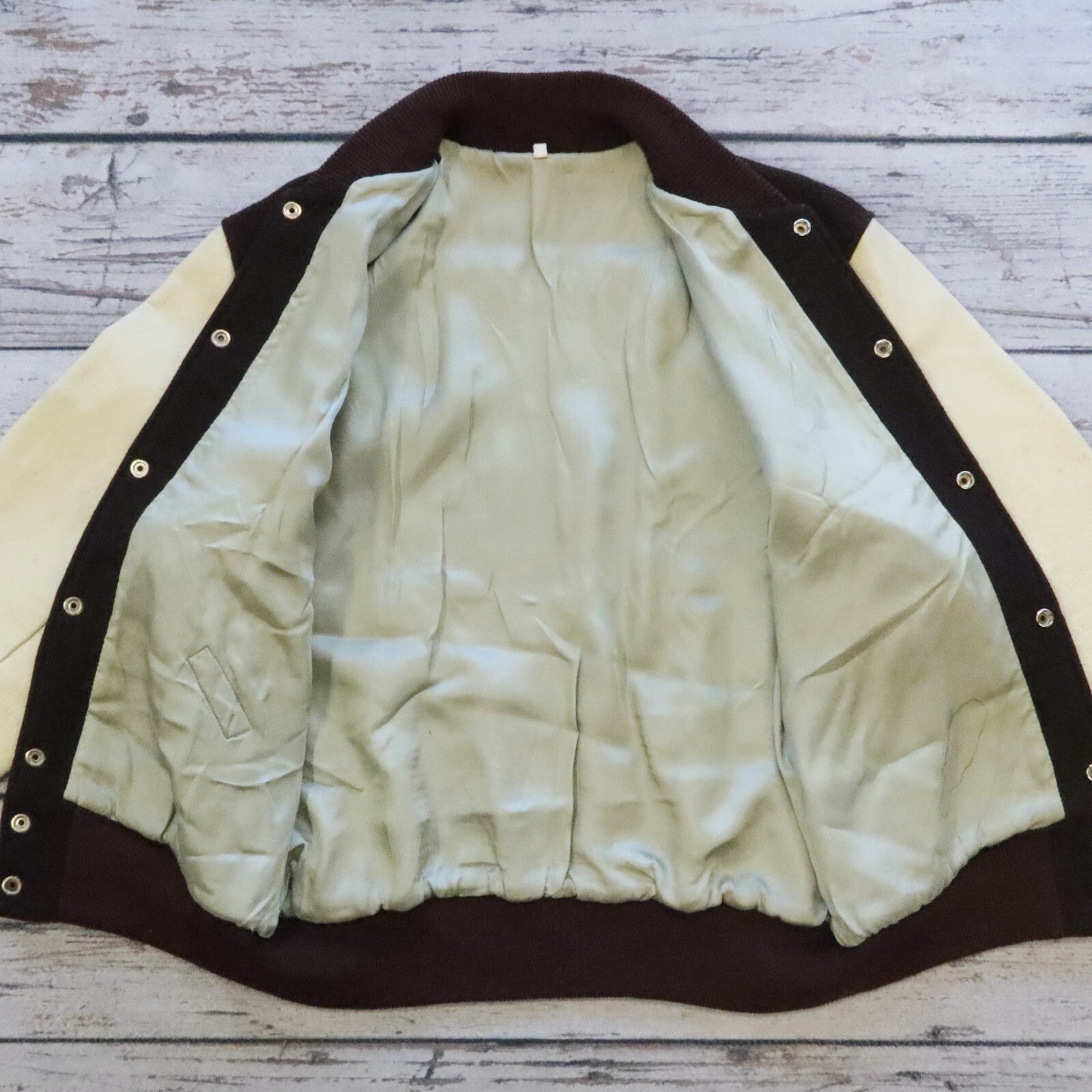 Vintage Chabot College Baseball Varsity Jacket Leather Wool