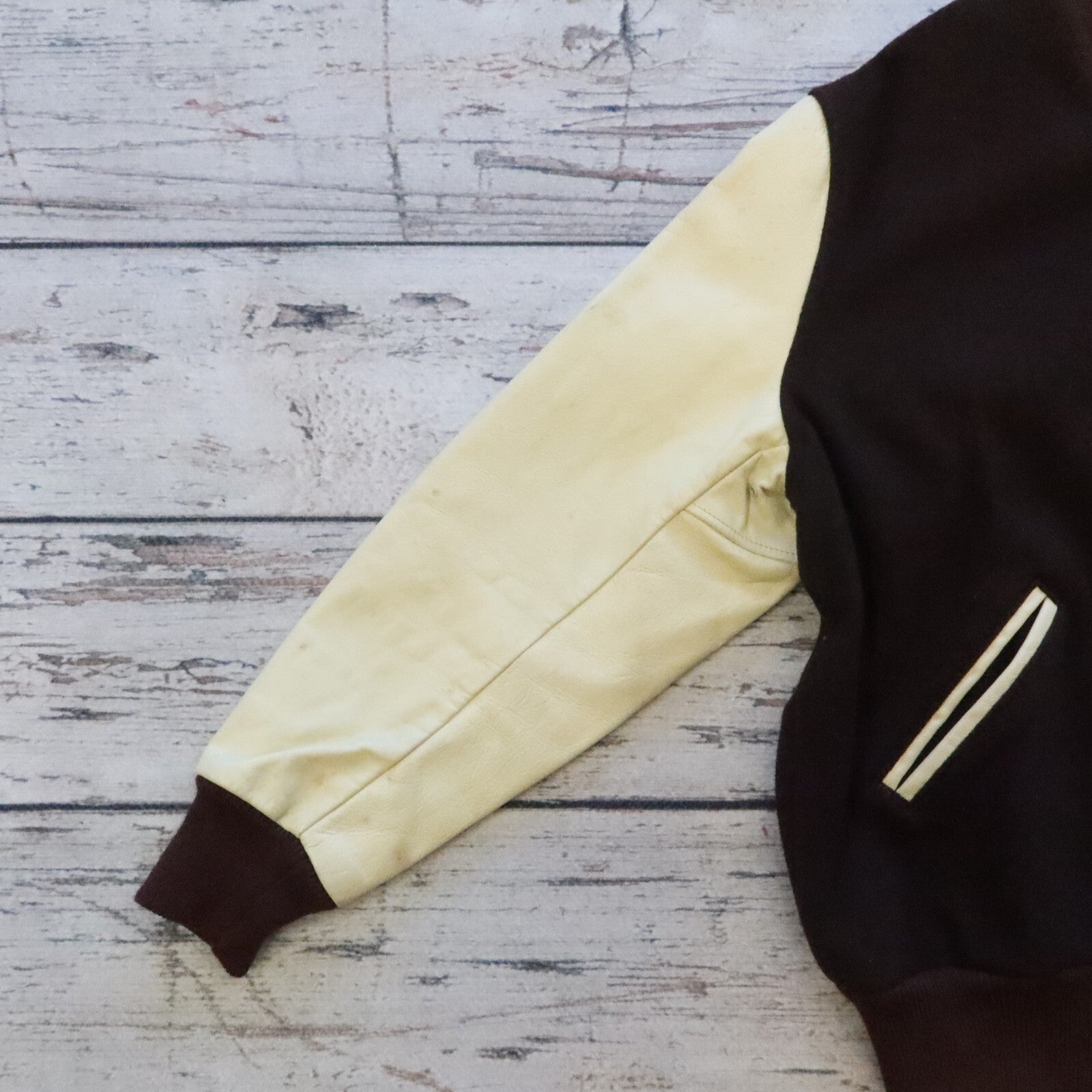 Vintage Chabot College Baseball Varsity Jacket Leather Wool