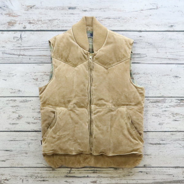 Vintage 90s Polo Ralph Lauren Suede Puffer Vest