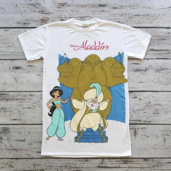 Vintage 90s Disney Aladdin Movie Kids Tshirt Size 10