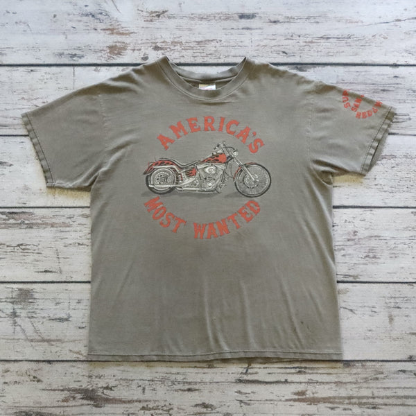 Vintage America's Most Wanted San Jose Support Red & White Tshirt Hells Angels
