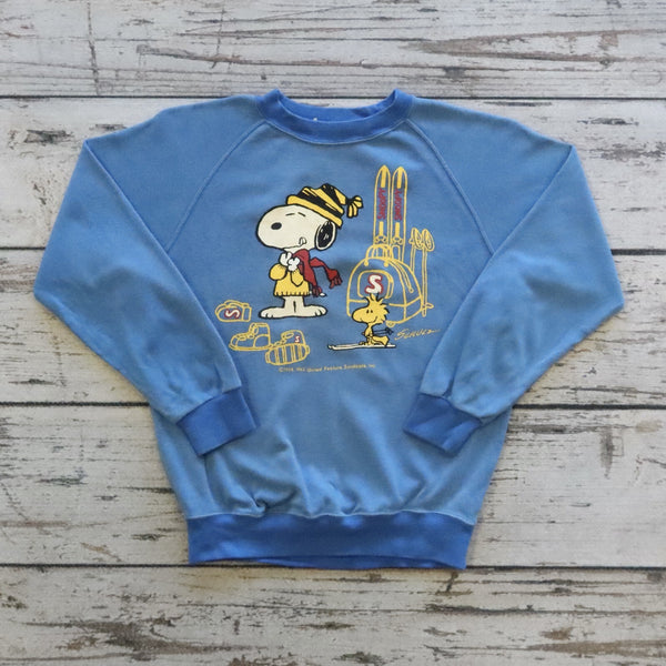 Vintage Snoopy Ski Kids Sweatshirt United Feature Syndicate