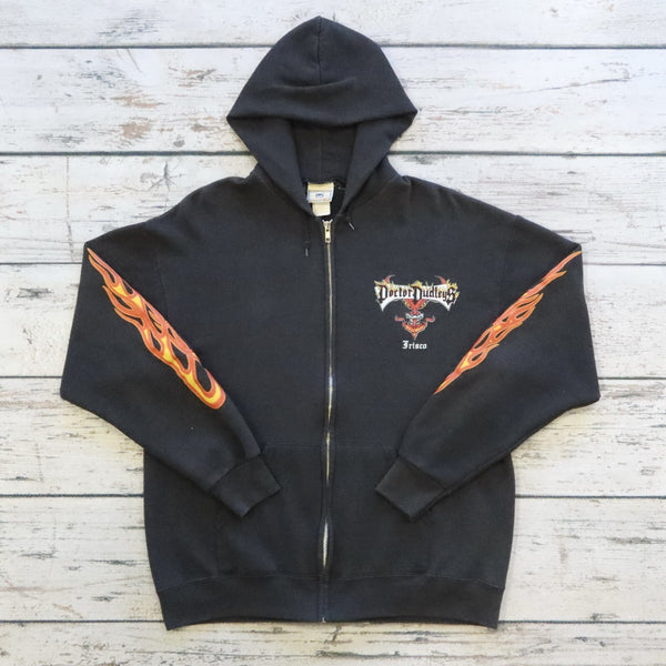 Vintage Doctor Dudleys Hell On Wheels Frisco Hoodie Sweatshirt Lee Heavyweight