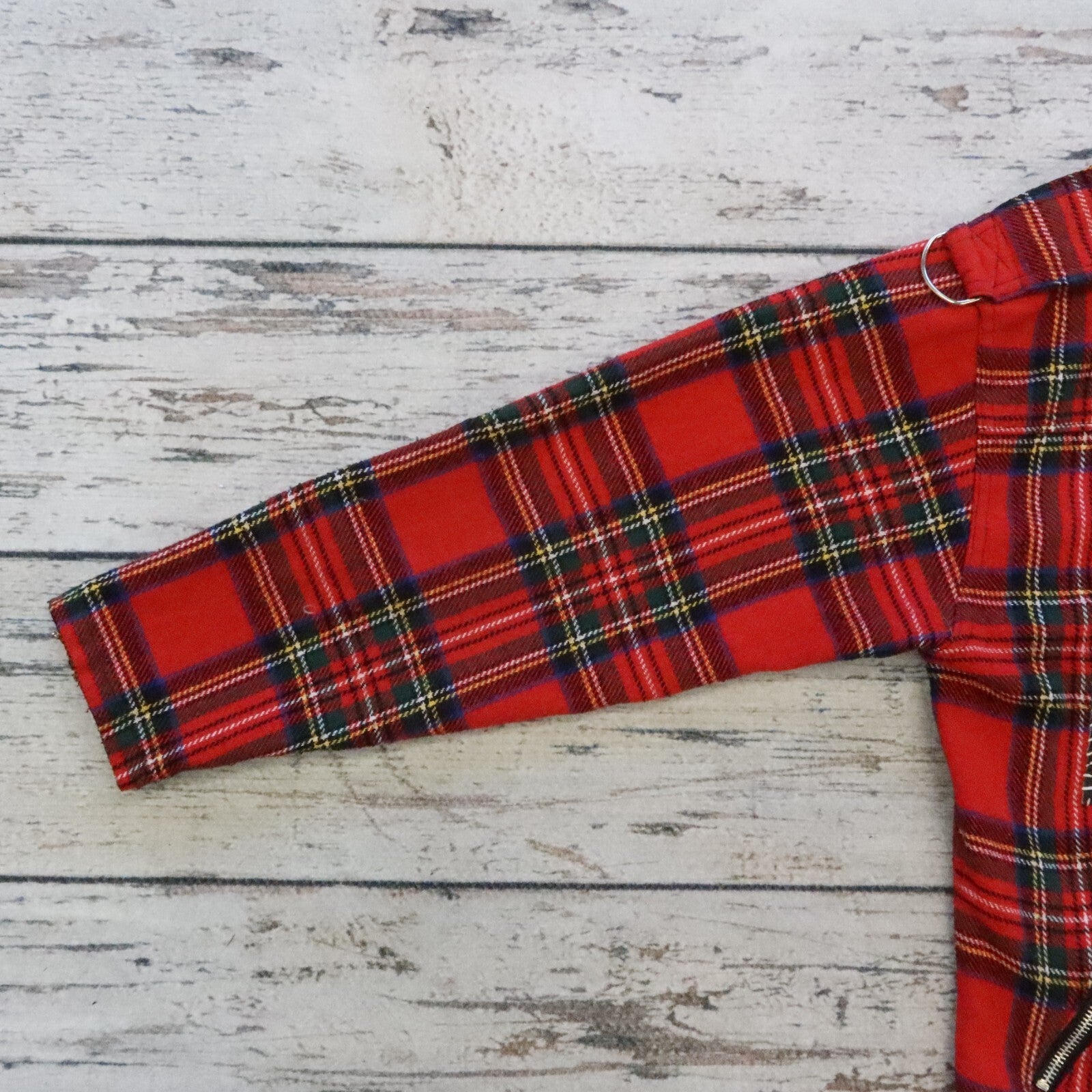 Vintage Tiger of London Main Street Saints Patchwork Plaid Biker Jacket Rare