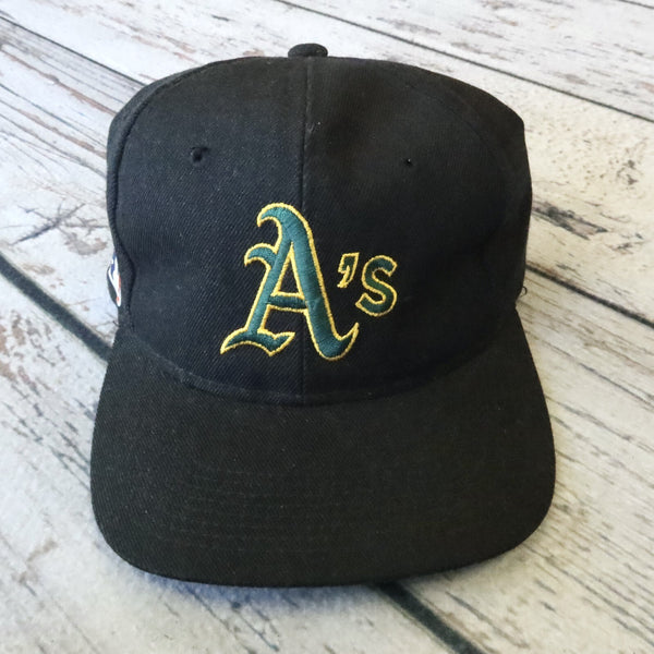 Vintage Oakland Athletic A's Wool Snapback Hat by Sports Specialties Black Dome