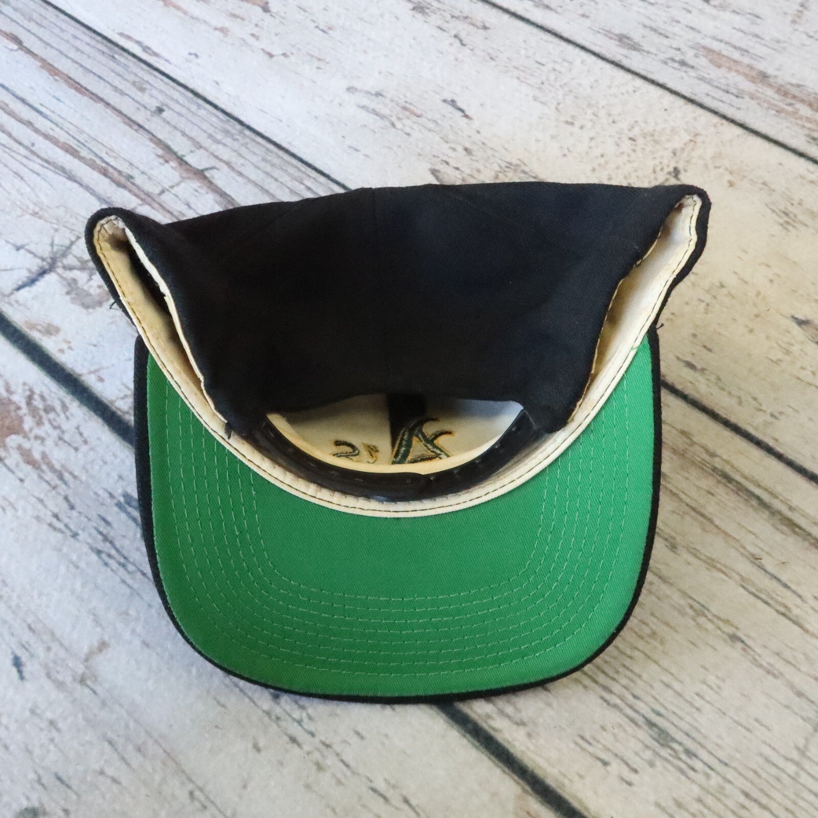 Vintage Oakland Athletic A's Wool Snapback Hat by Sports Specialties Black Dome