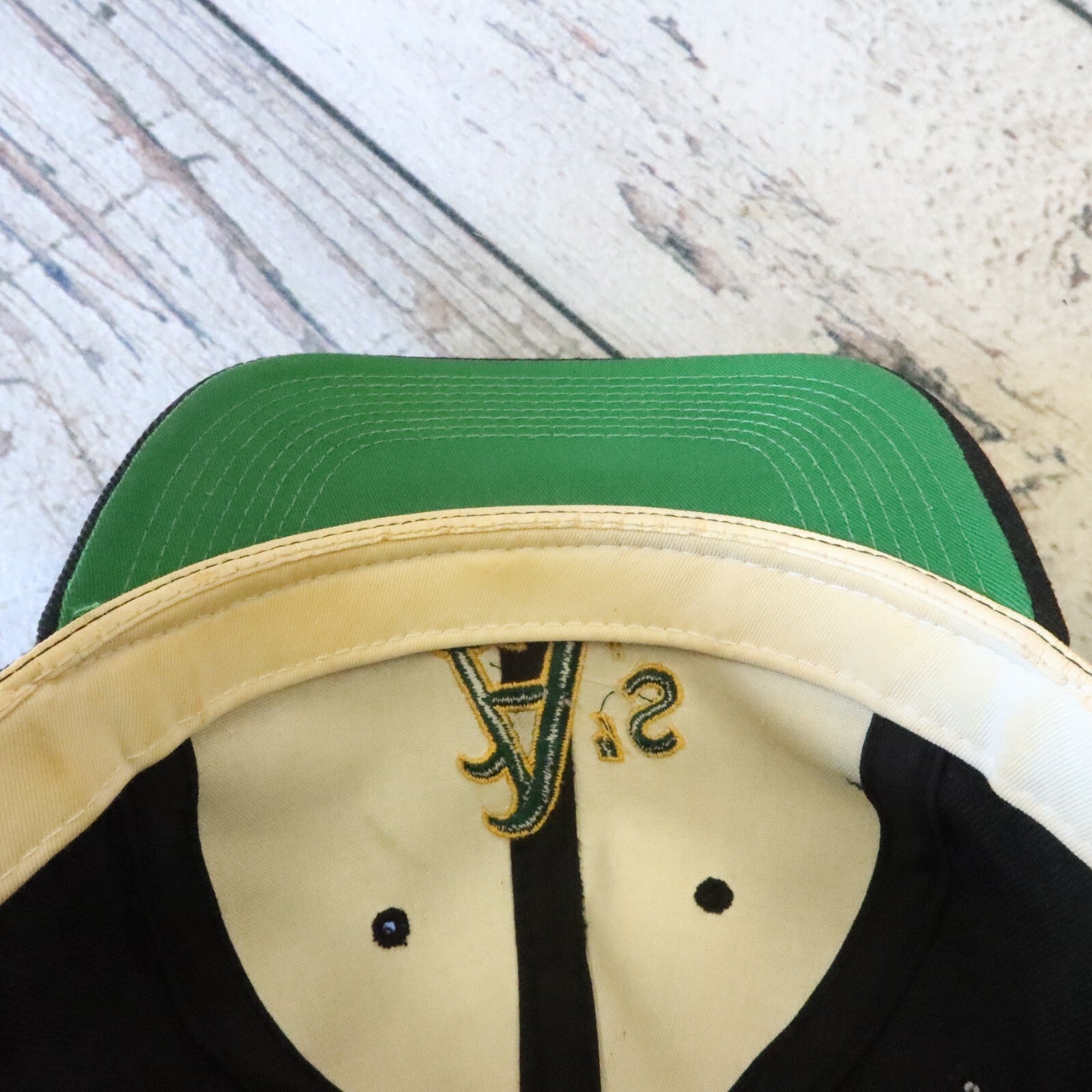 Vintage Oakland Athletic A's Wool Snapback Hat by Sports Specialties Black Dome