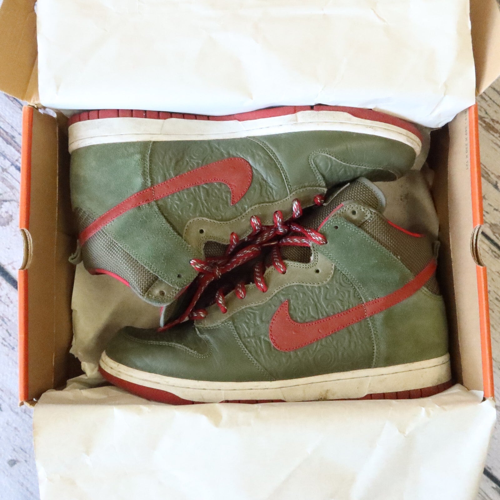 Vintage 2006 Nike Dunk High Stussy NY Shoes 315593-331 World Tour