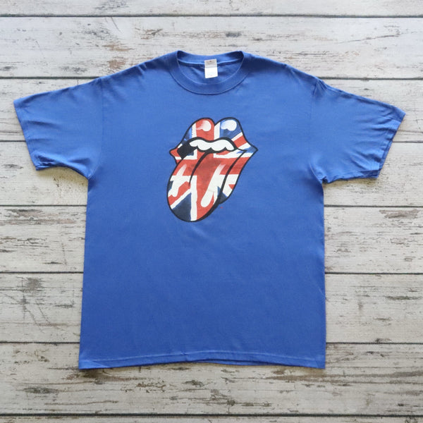 Vintage The Rolling Stones Great Britain Tour Tshirt Blue Size XL Abiggerbang