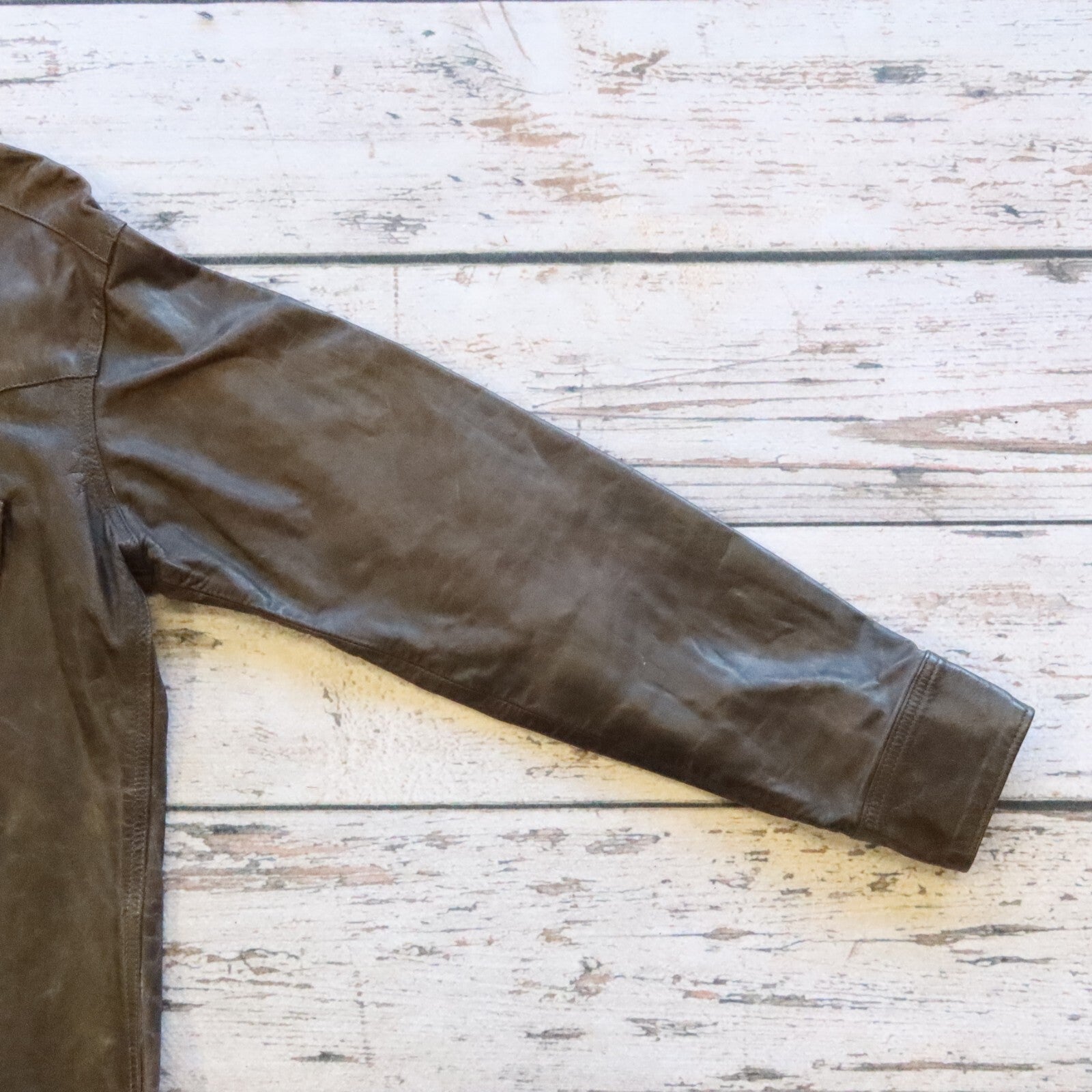 Vintage 90s Levis Sawtooth Pearl Snap Western Leather Shirt