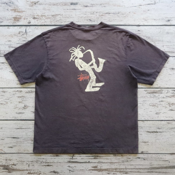Vintage 90s Stussy Jazz Man Tshirt Made in USA