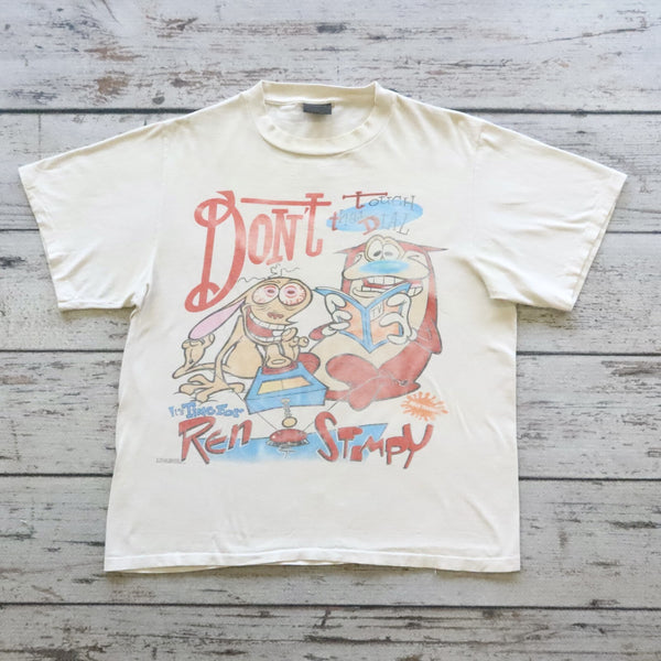 Vintage Ren and Stimpy Nickelodeon Tshirt Tee Size L Made in USA