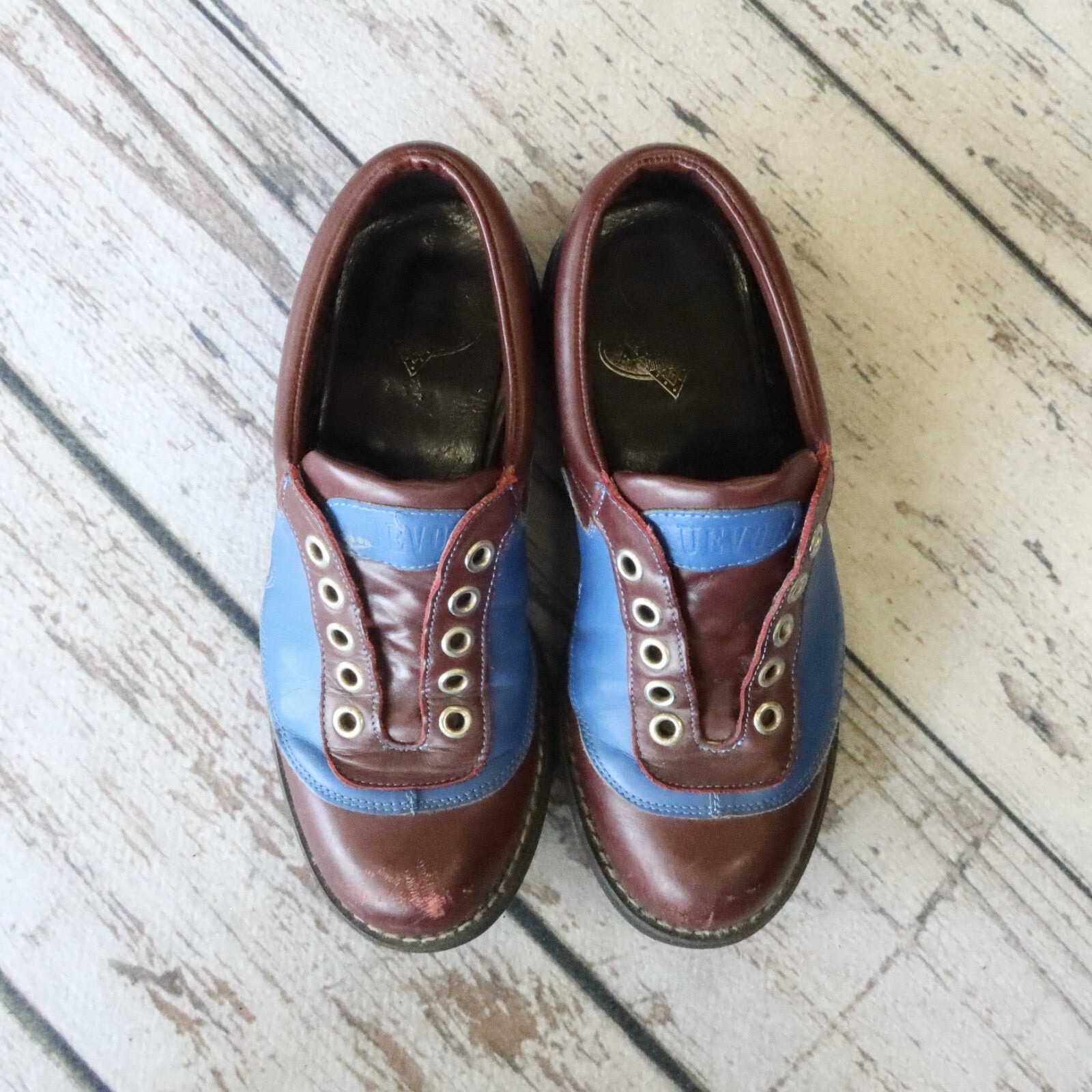 Vintage John Fluevog Flame Leather Derby Shoes Size 10