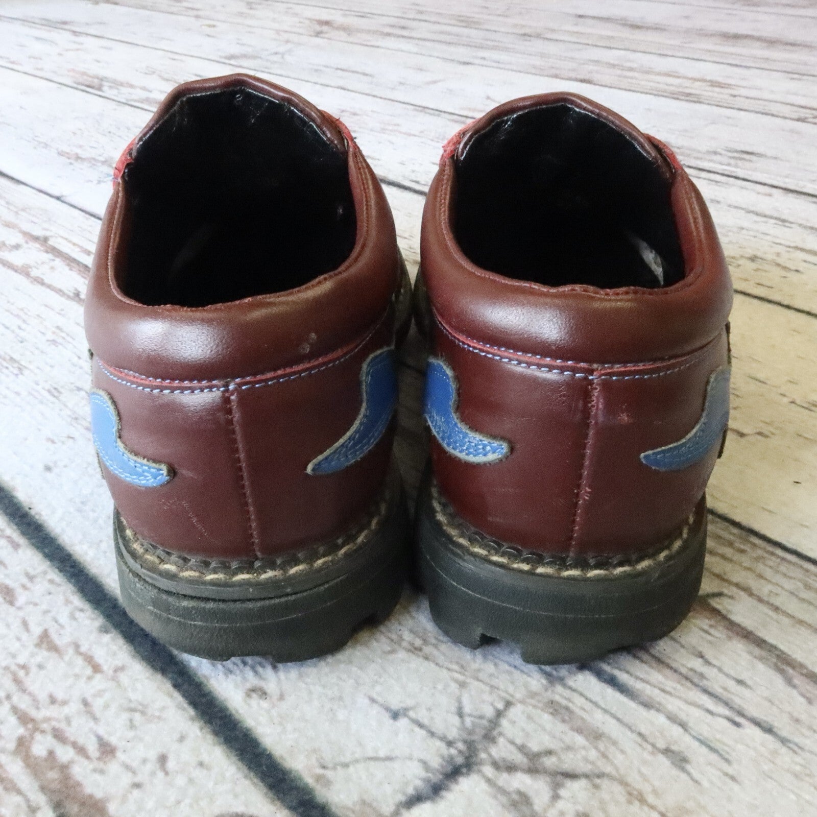 Vintage John Fluevog Flame Leather Derby Shoes Size 10